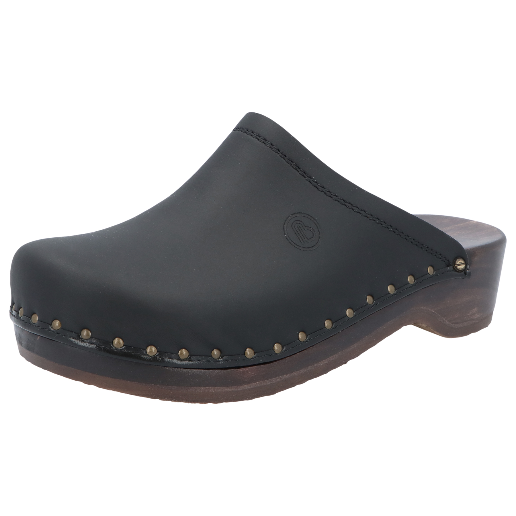 schwarze holzschuhe 3-4 ansicht