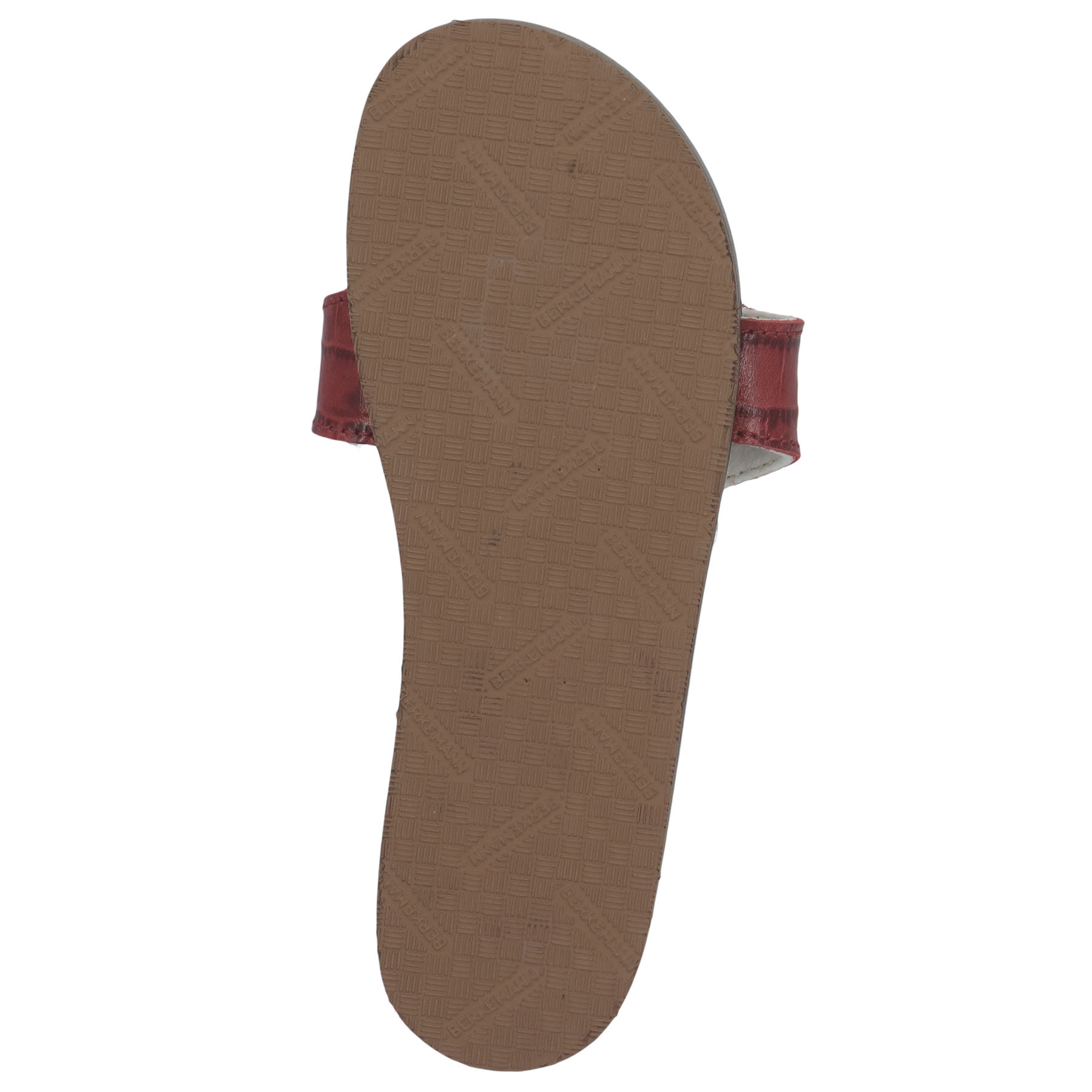 rote holzschuhe sohlenansicht