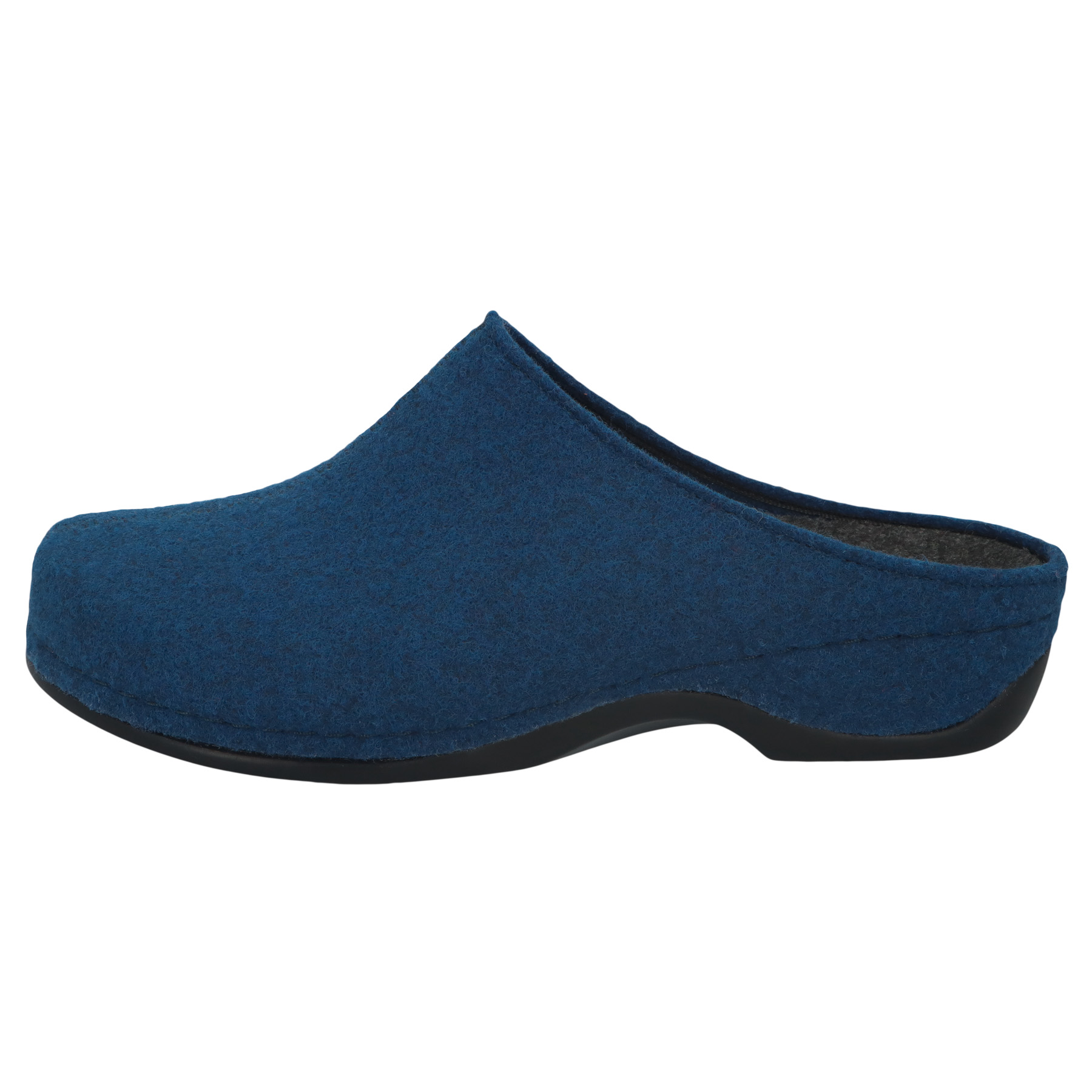 blaue hausschuhe seitenansicht links