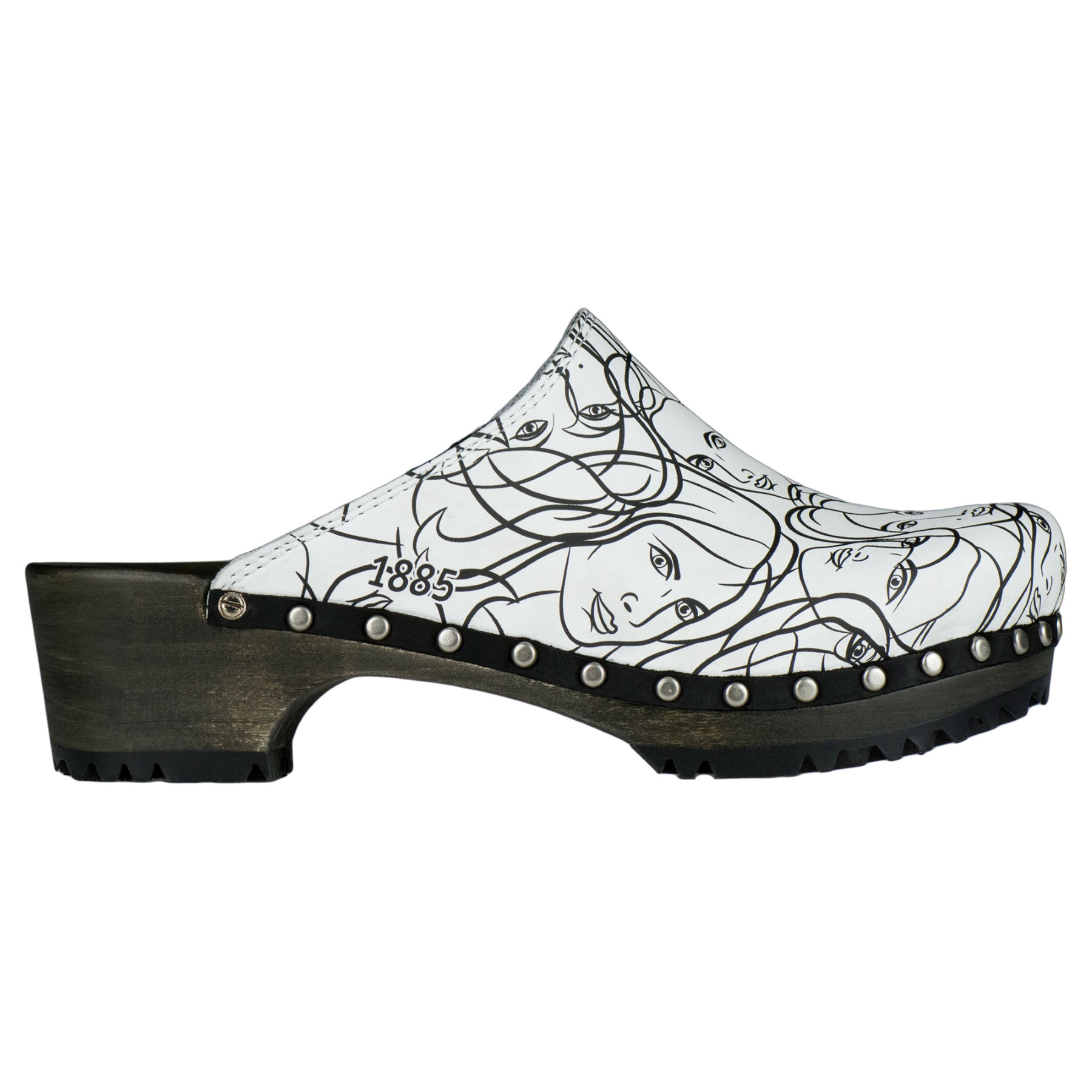 weiße holzschuhe 3-4 ansicht