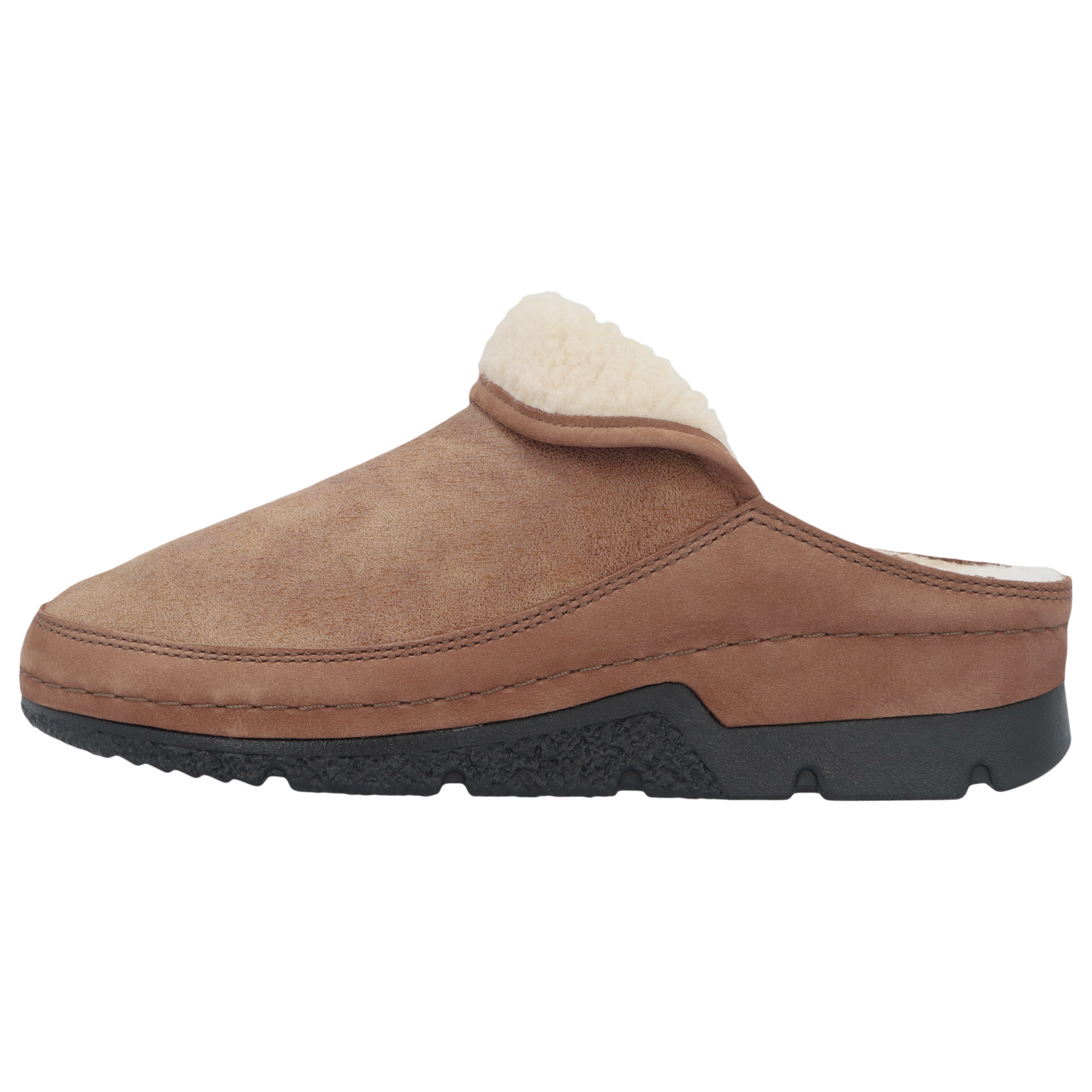 braune clogs seitenansicht links