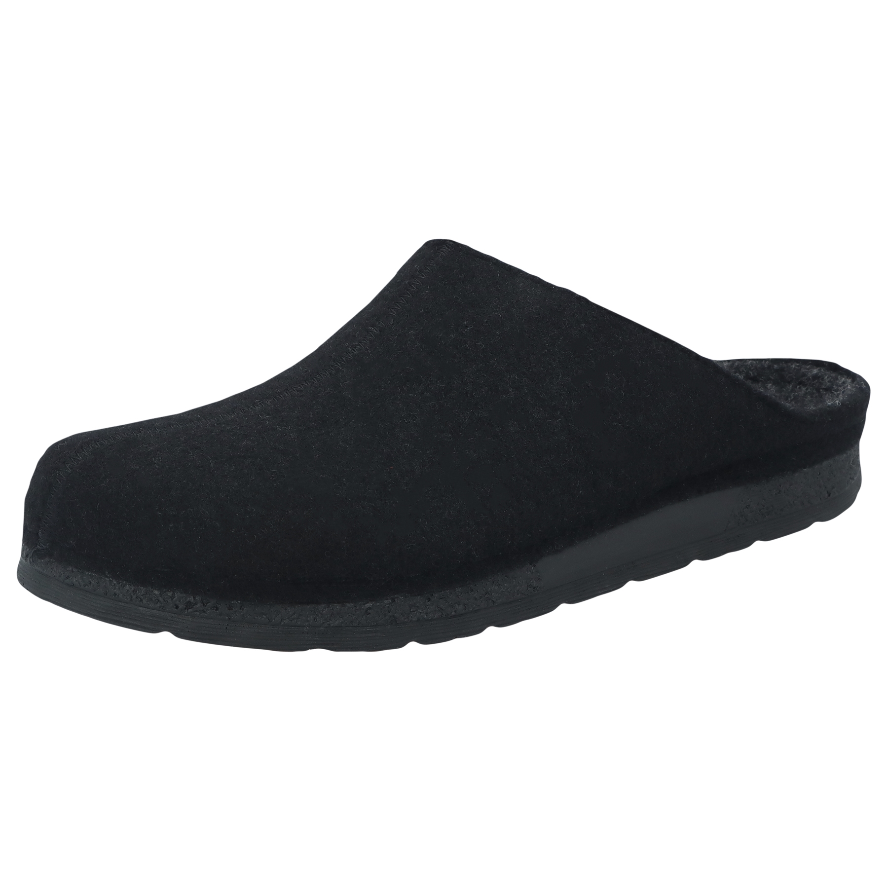 schwarze hausschuhe 3-4 ansicht