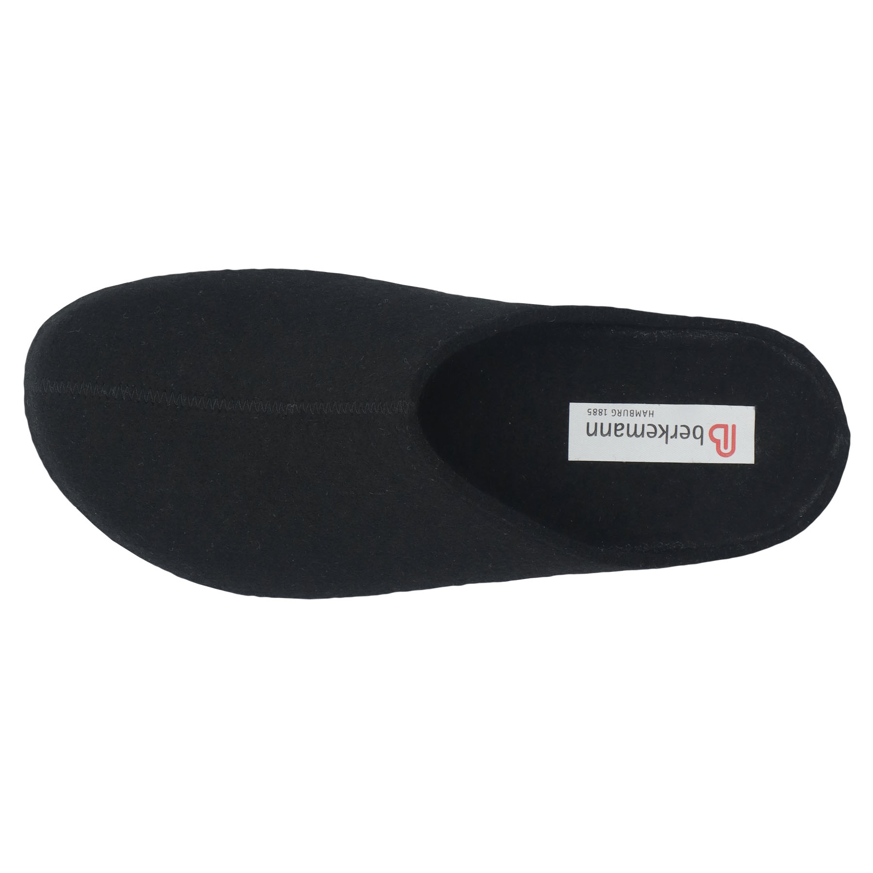 schwarze hausschuhe draufsicht