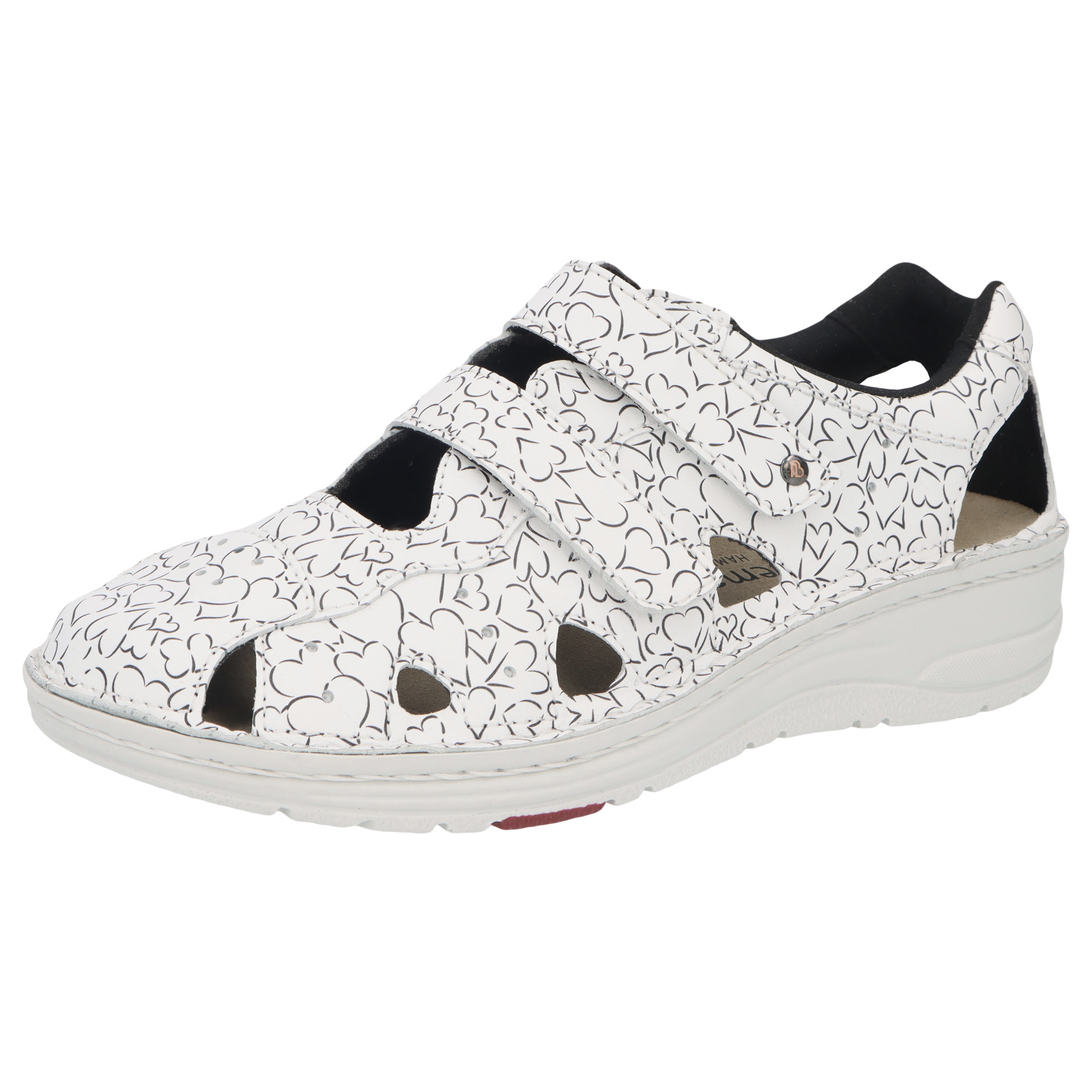 weiß/schwarz Leder/Print