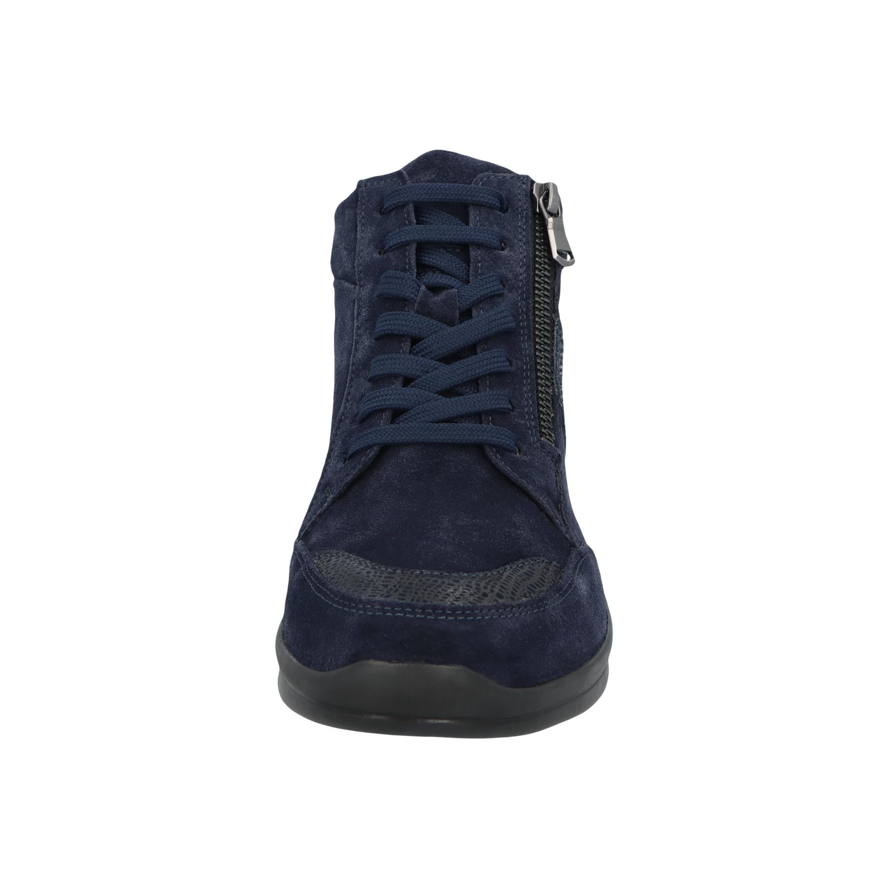 blaue stiefeletten vorderansicht