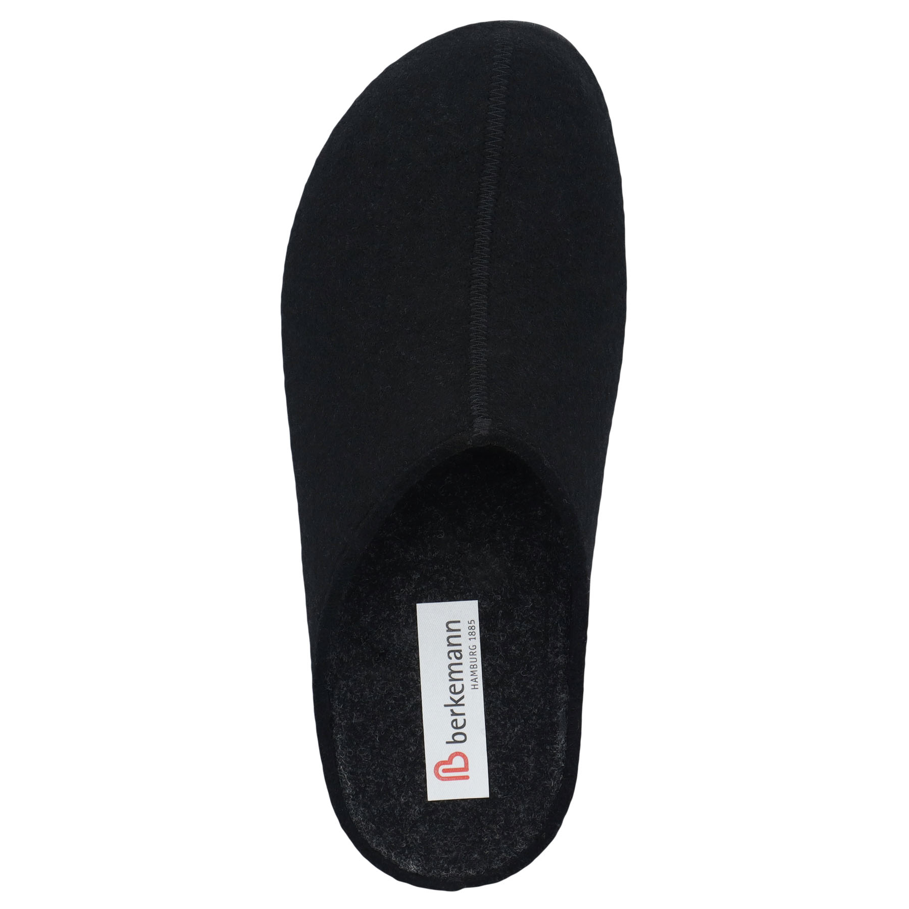 schwarze hausschuhe draufsicht