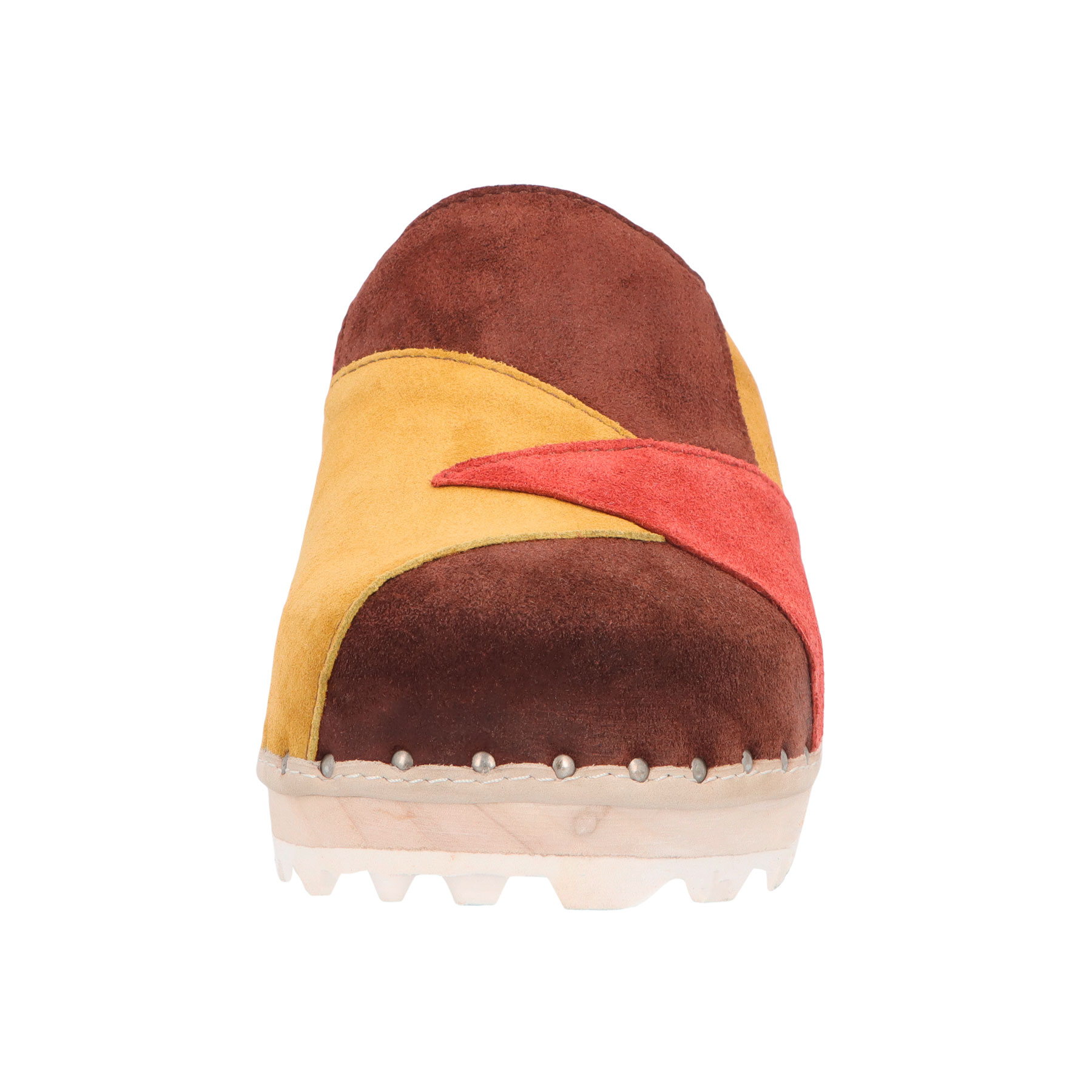 braune holzschuhe vorderansicht