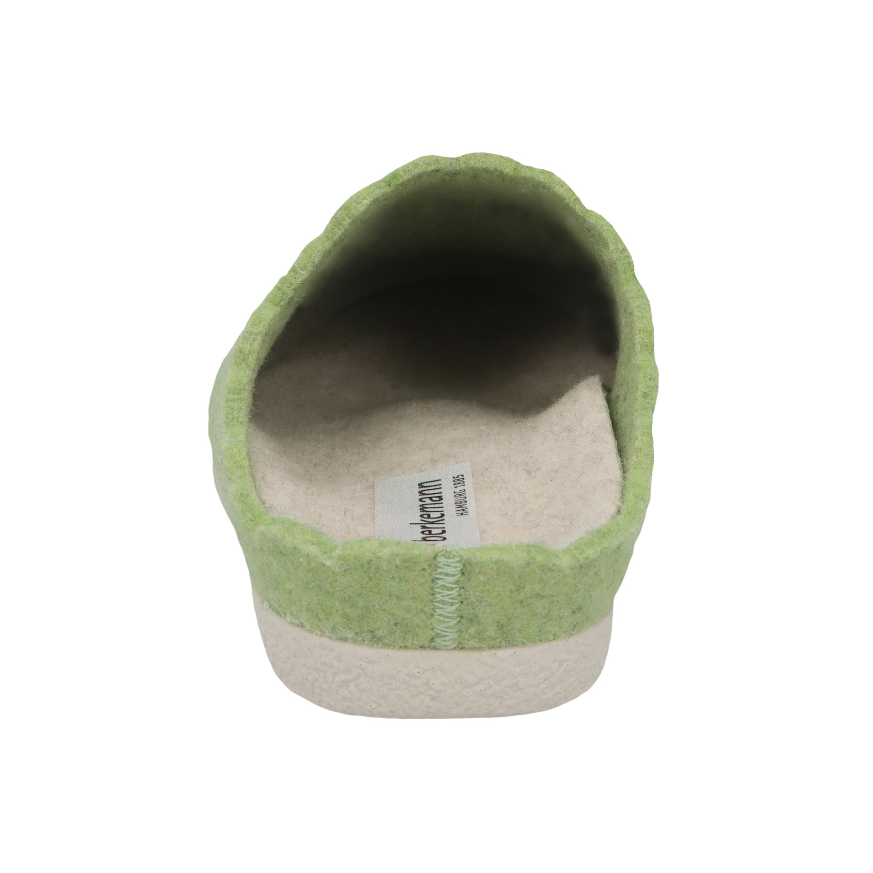 grüne hausschuhe hinteransicht