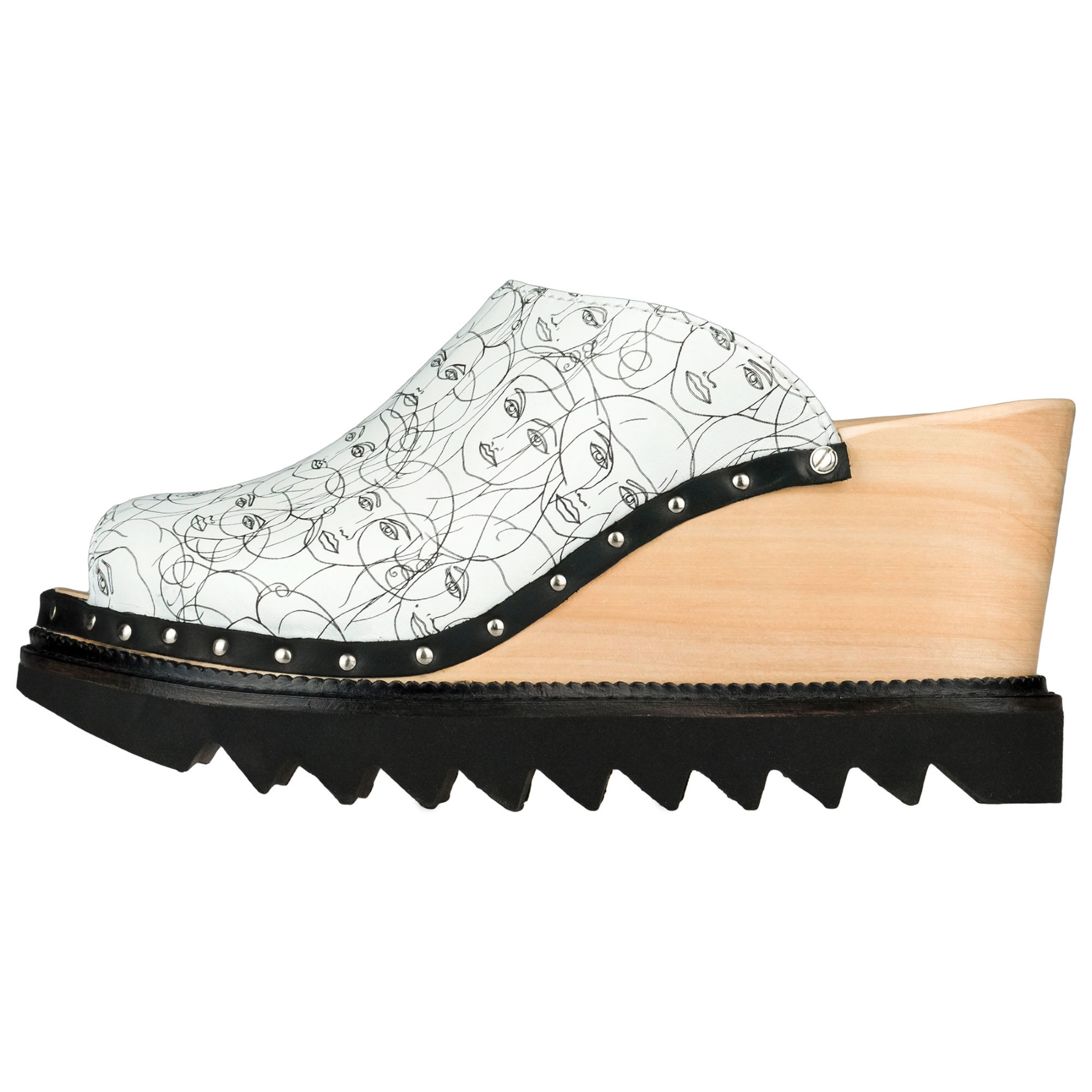 weiße holzschuhe 3-4 ansicht