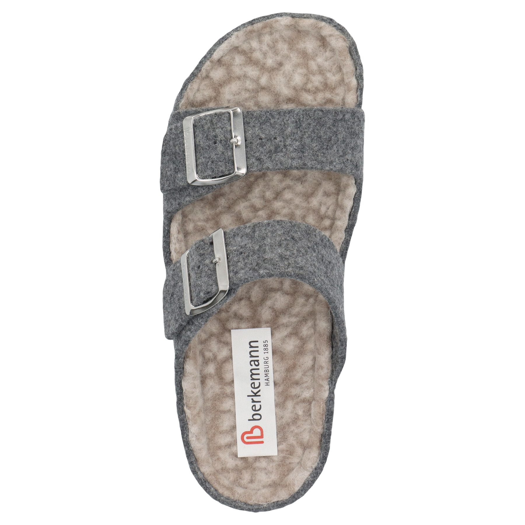 graue hausschuhe draufsicht