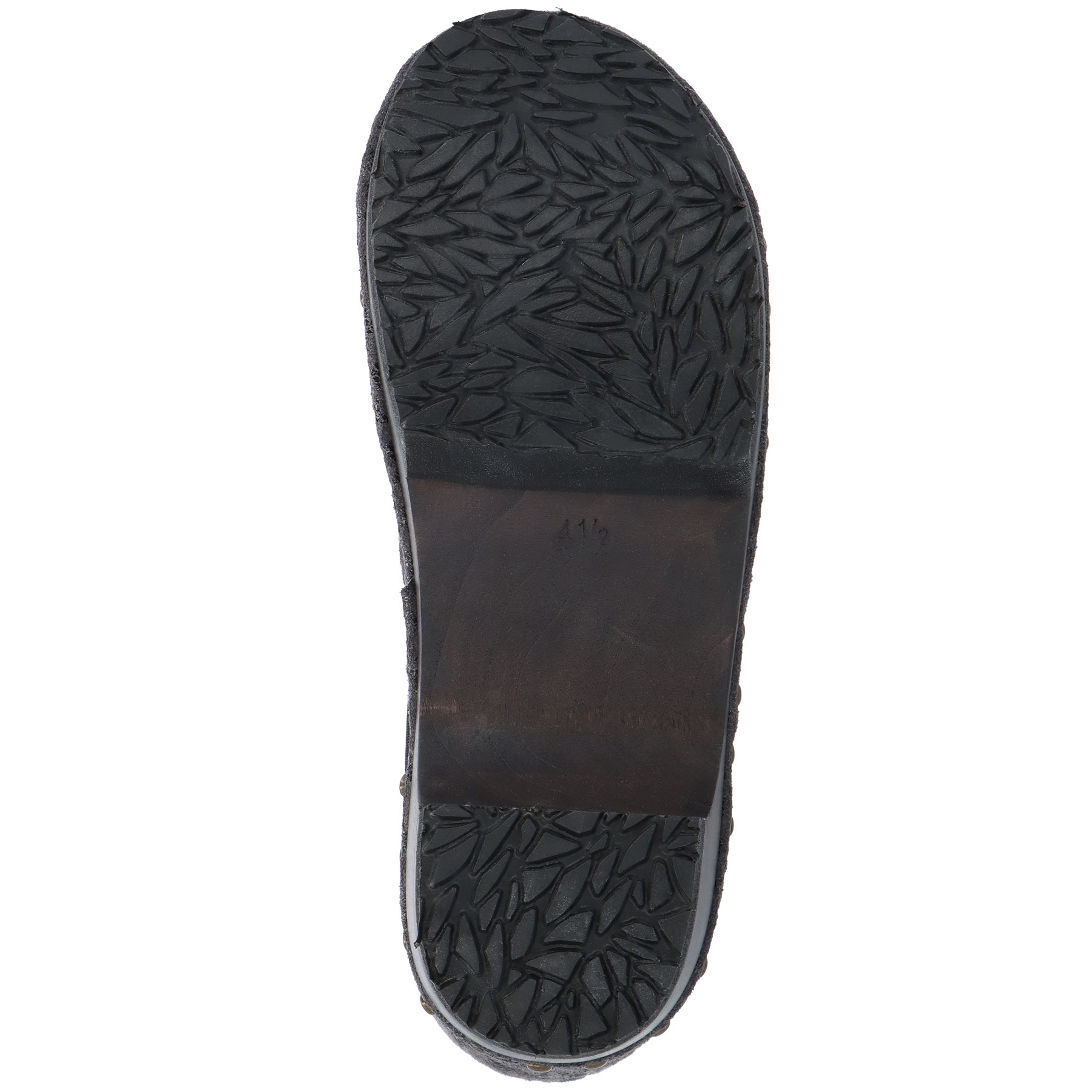 graue holzschuhe sohlenansicht