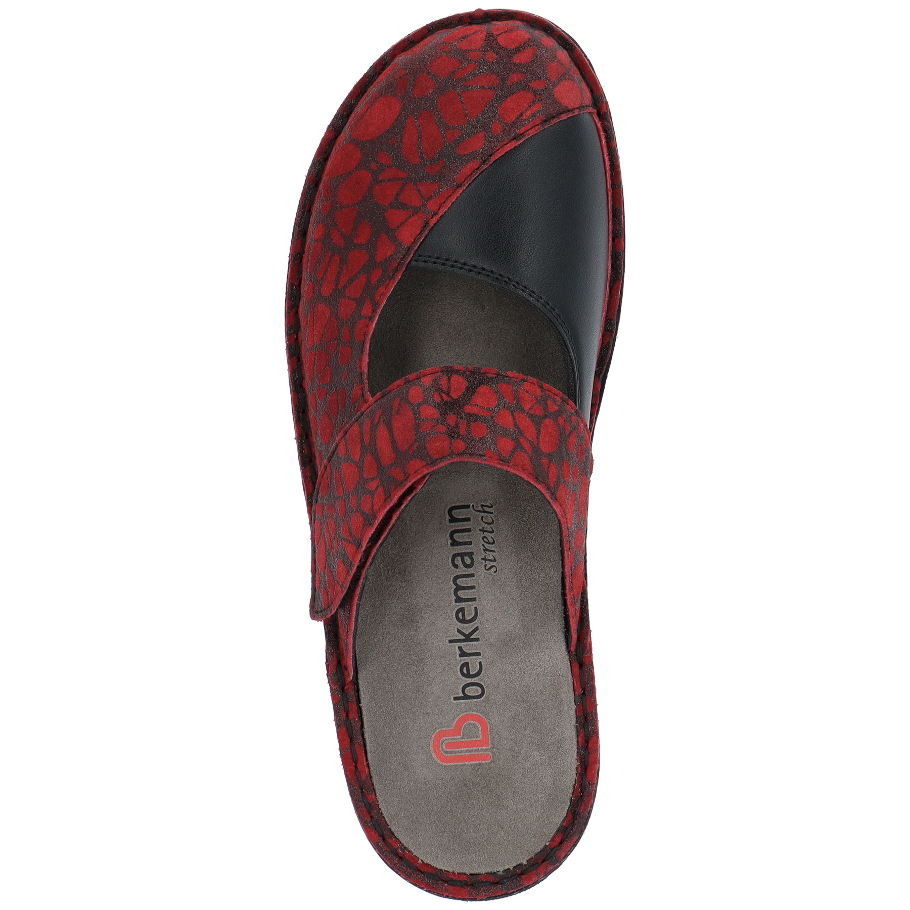 rote clogs draufsicht