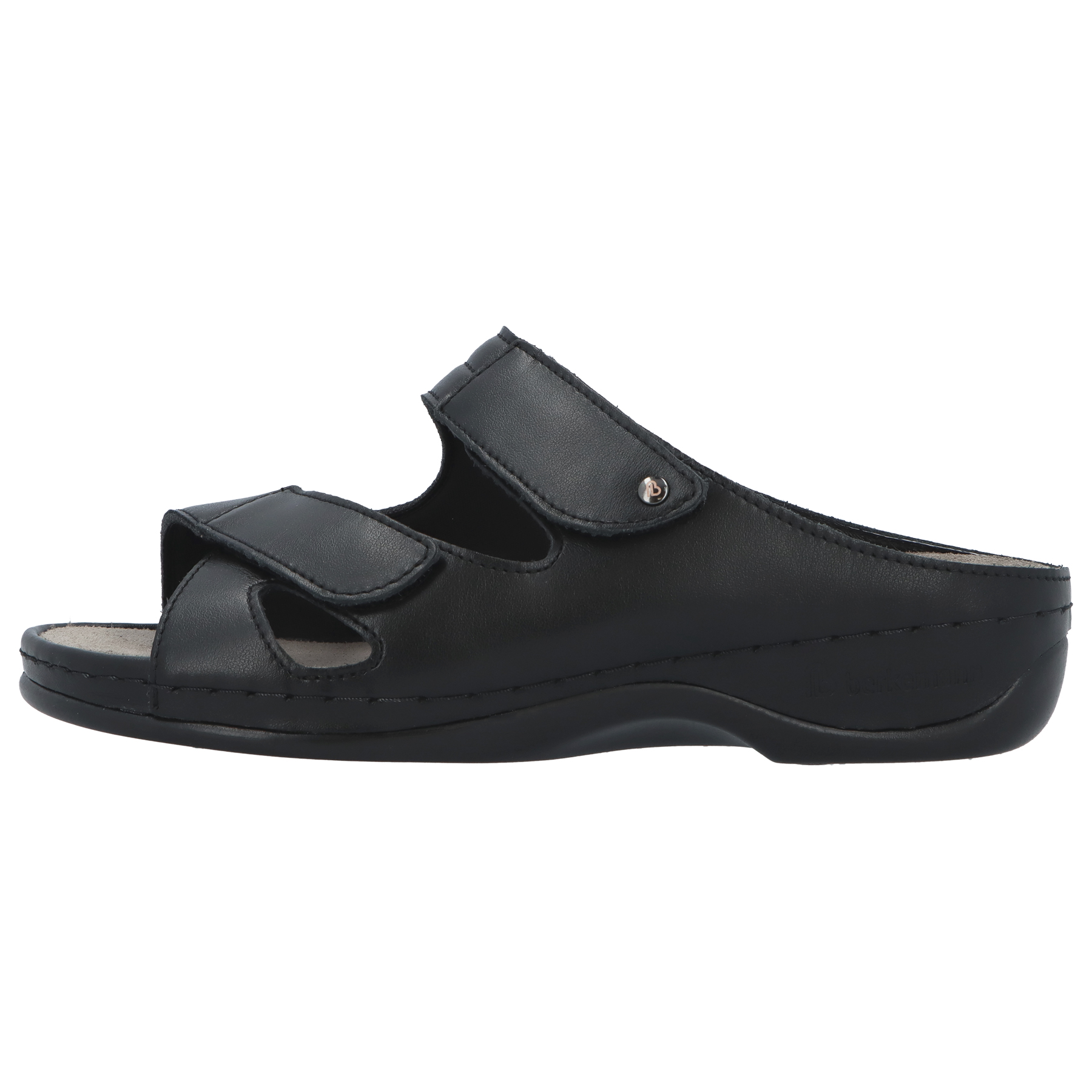 schwarze pantolette seitenansicht links