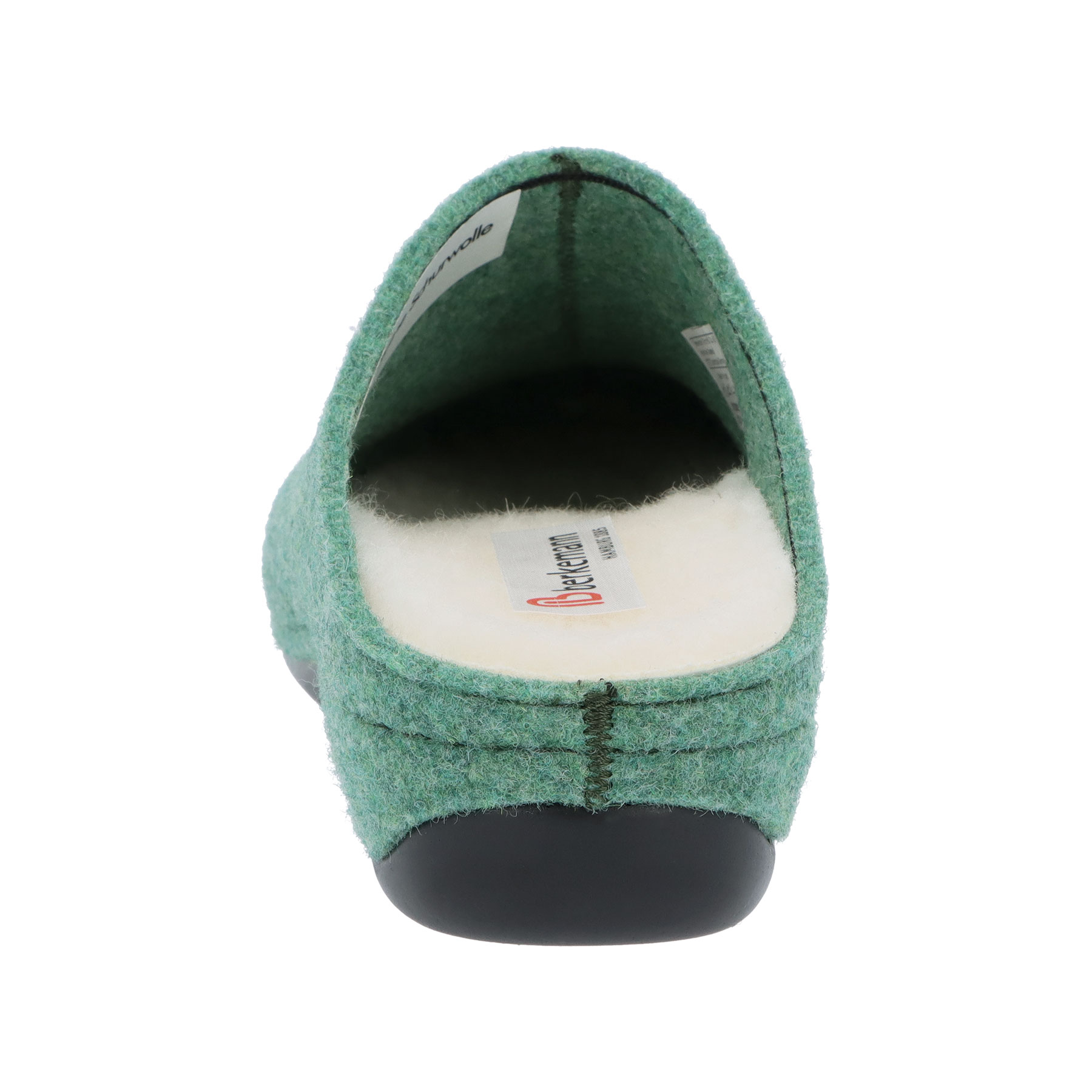 grüne hausschuhe hinteransicht