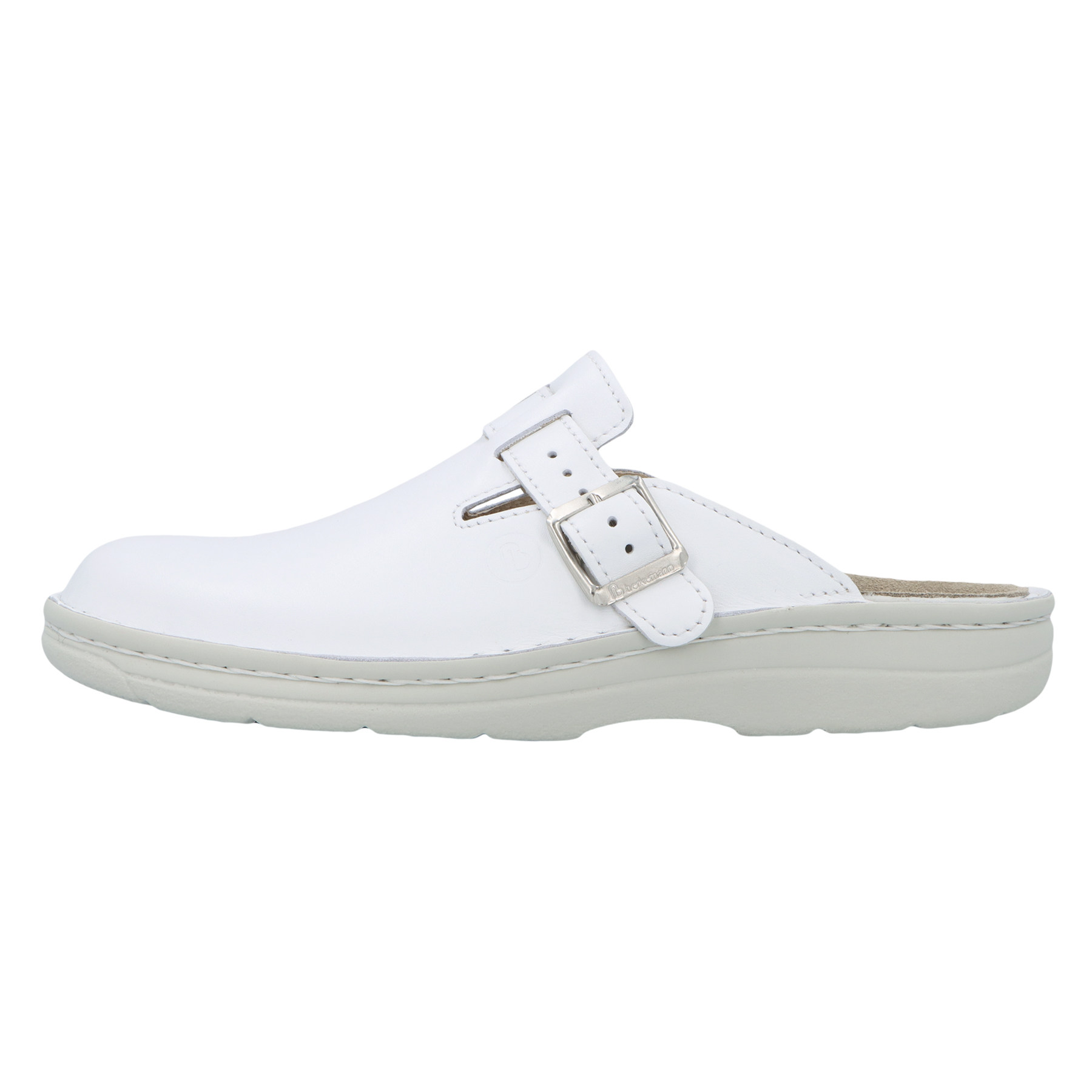 weiße clogs seitenansicht links