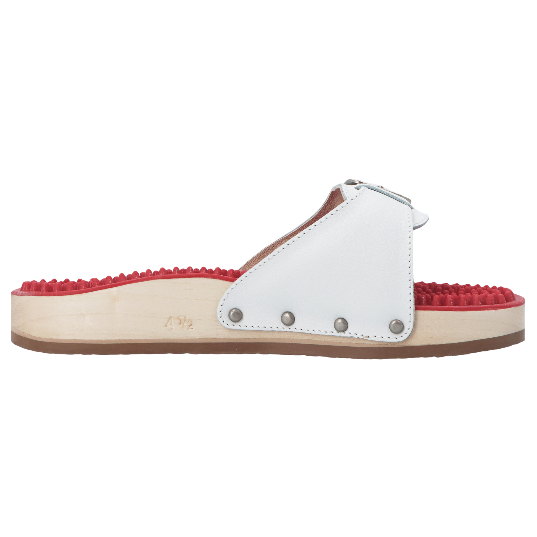 weiße holzschuhe seitenansicht rechts