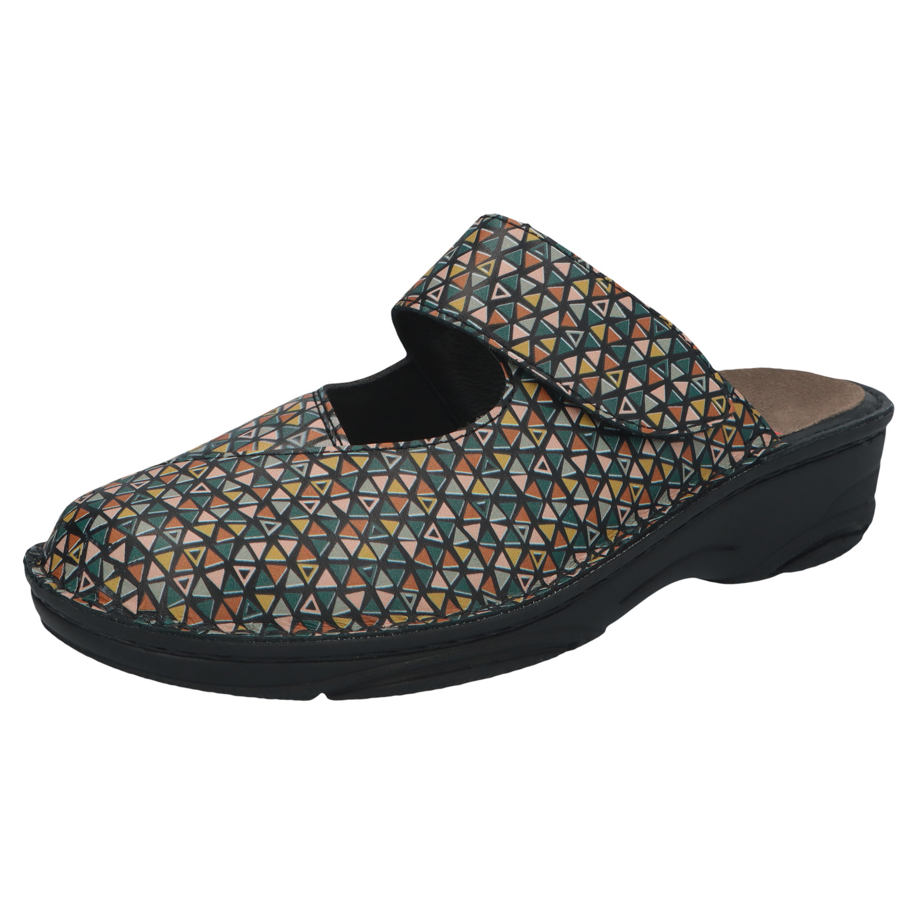 mehrfarbige clogs 3-4 ansicht