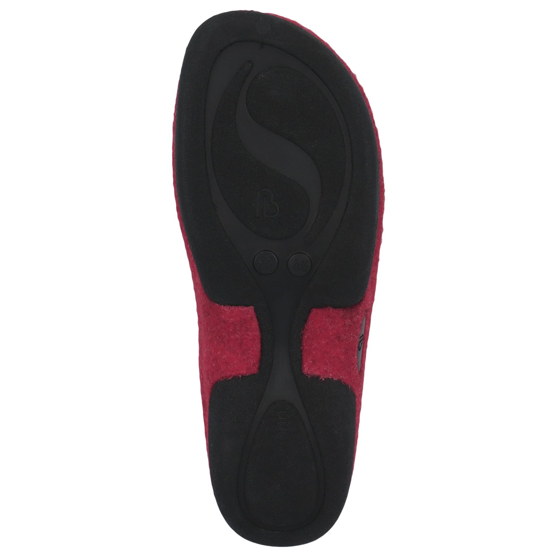 rote hausschuhe sohlenansicht