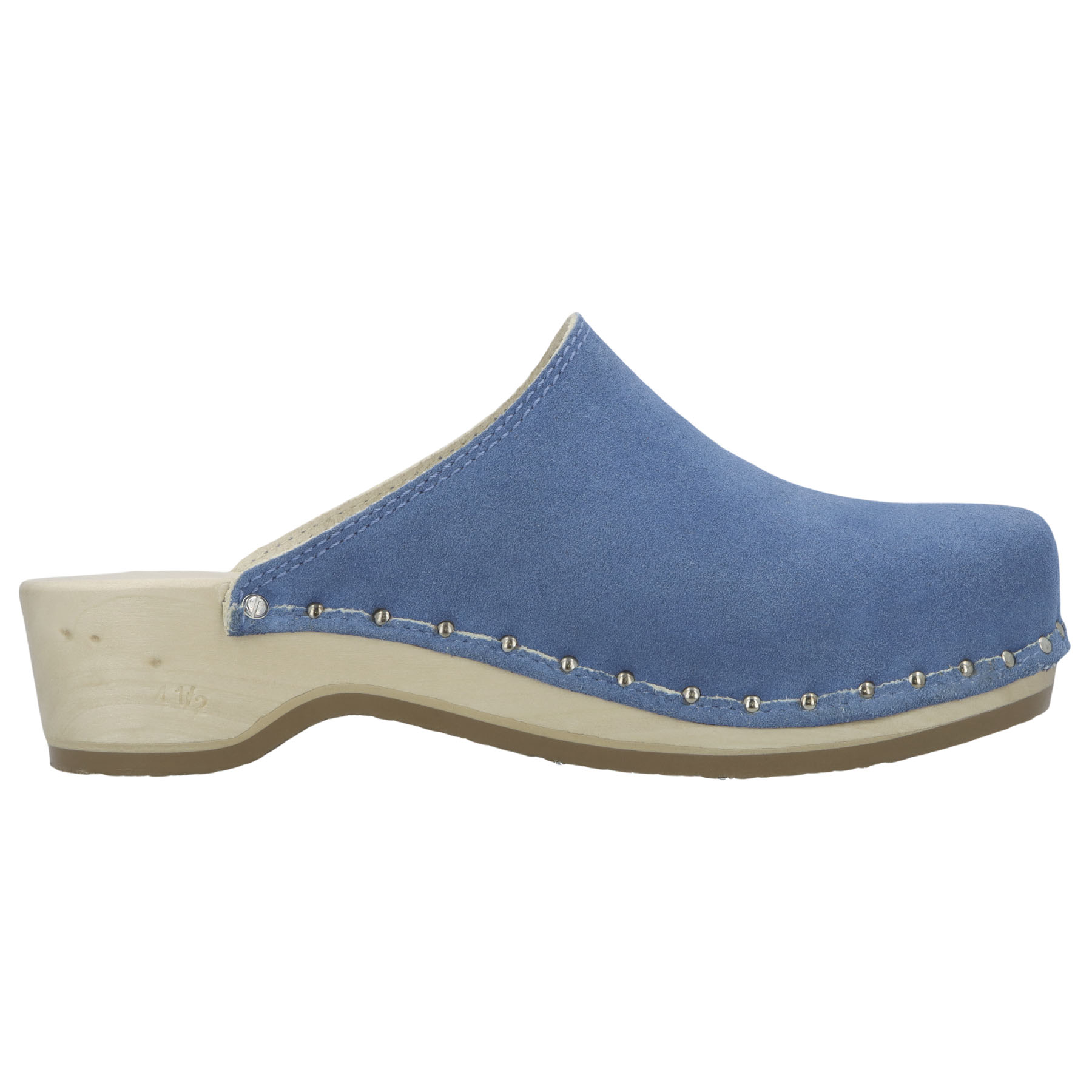 blaue holzschuhe seitenansicht rechts