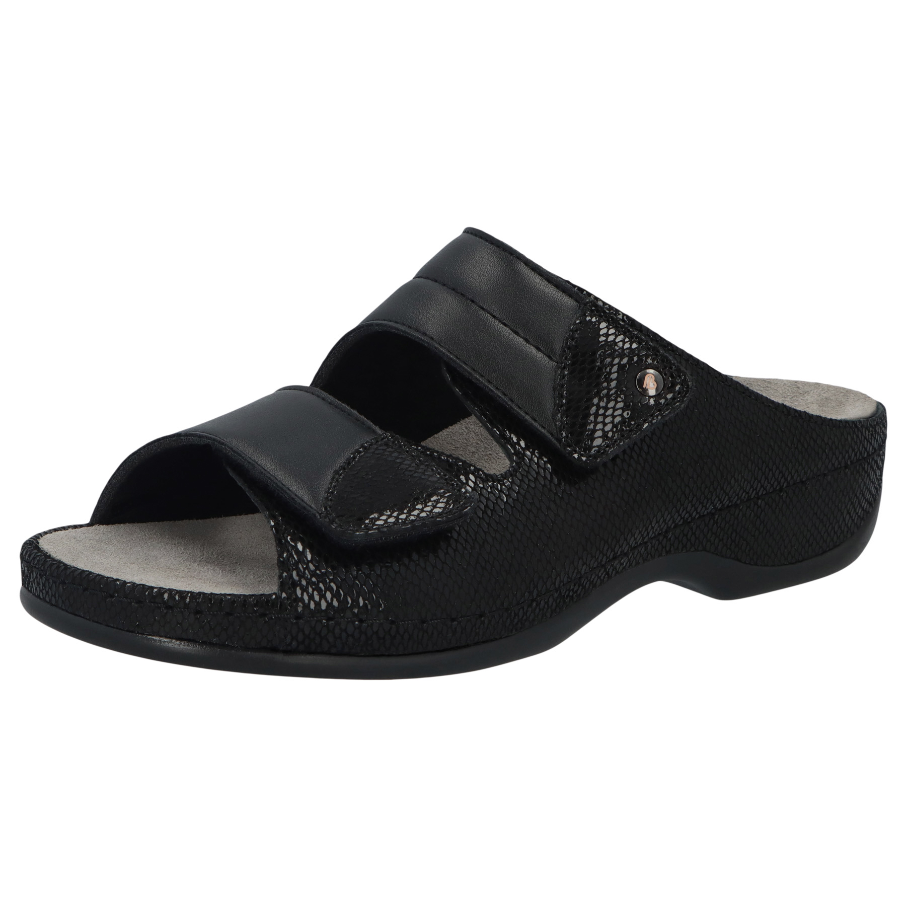 schwarz metallic Leder/Stretch