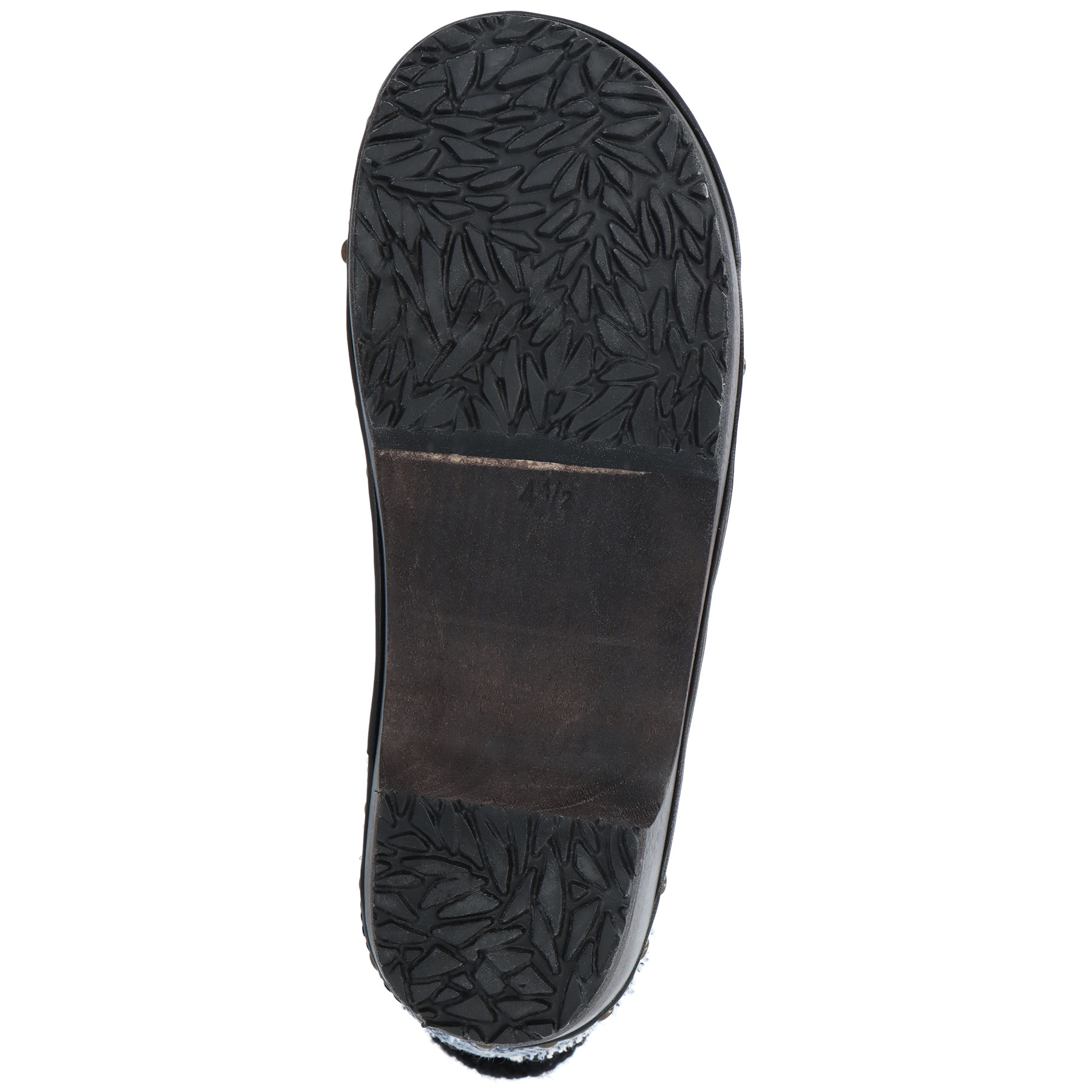 blaue holzschuhe sohlenansicht