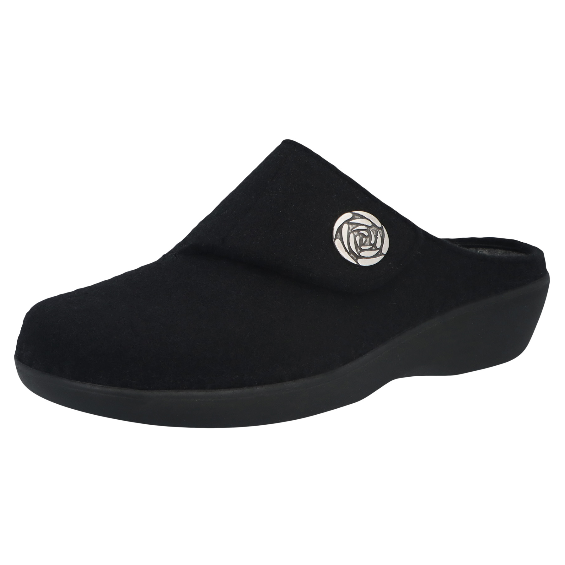 schwarze hausschuhe 3-4 ansicht