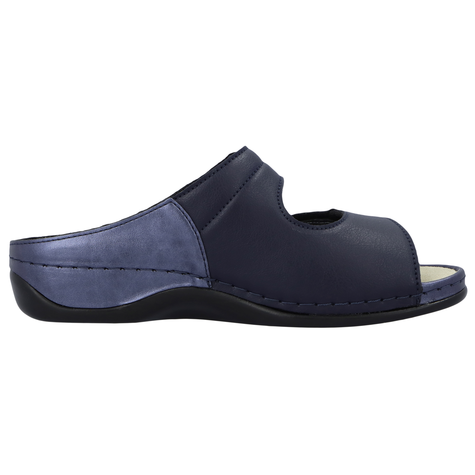 blaue pantolette seitenansicht rechts