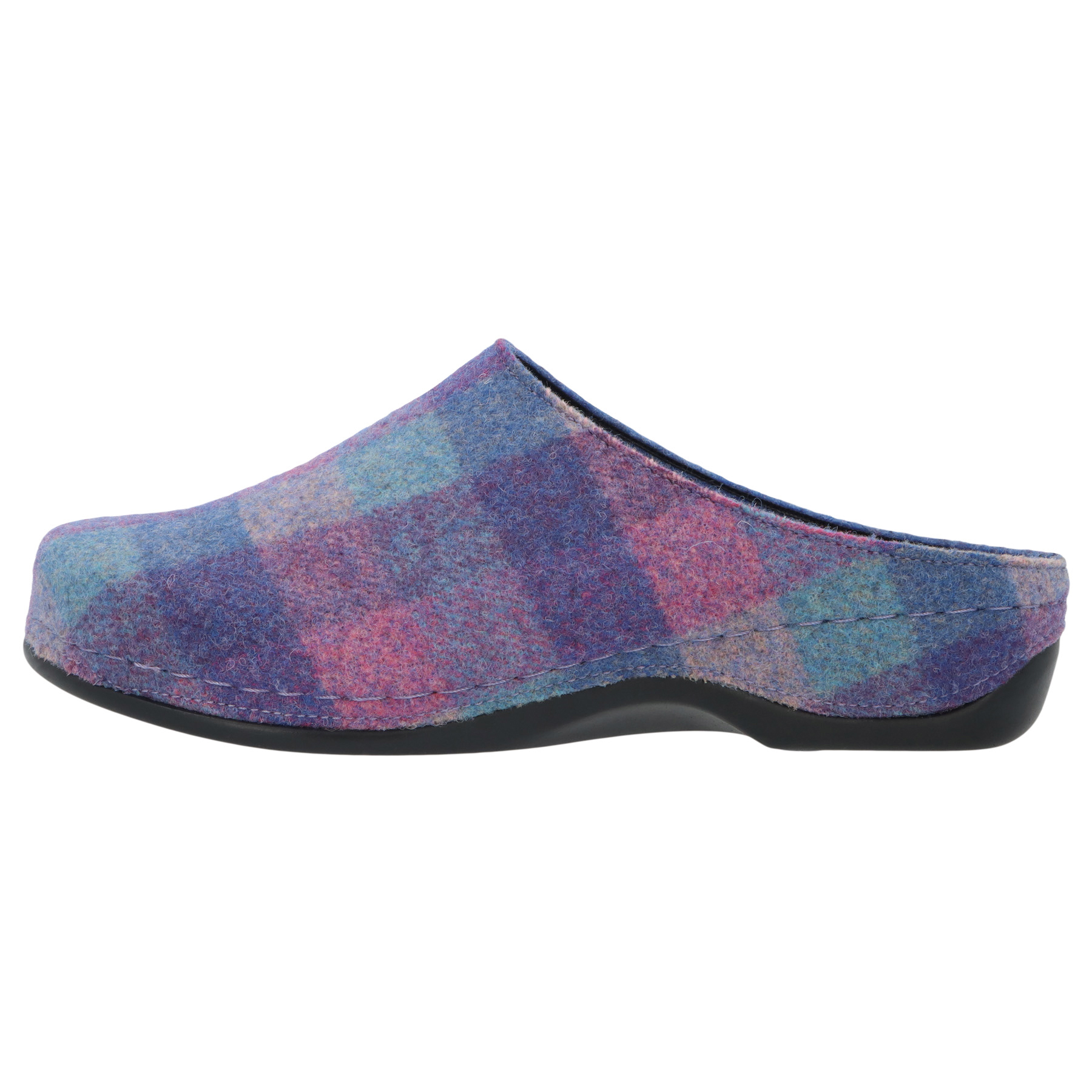 blaue hausschuhe seitenansicht links