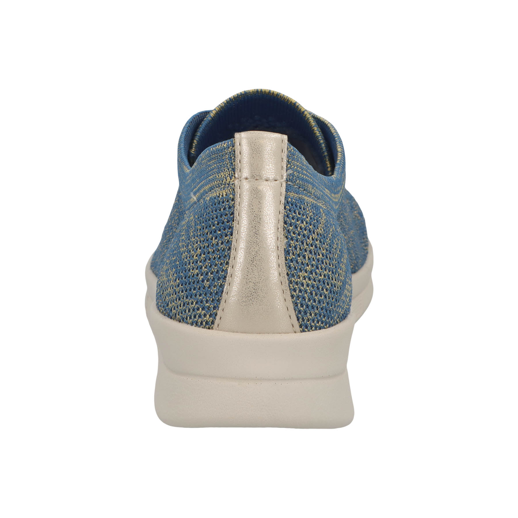 blaue sneaker hinteransicht