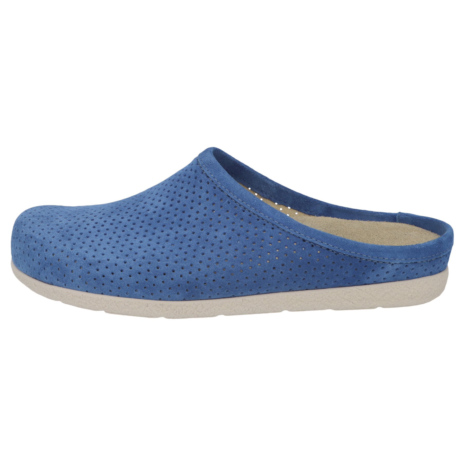 blaue clogs seitenansicht links