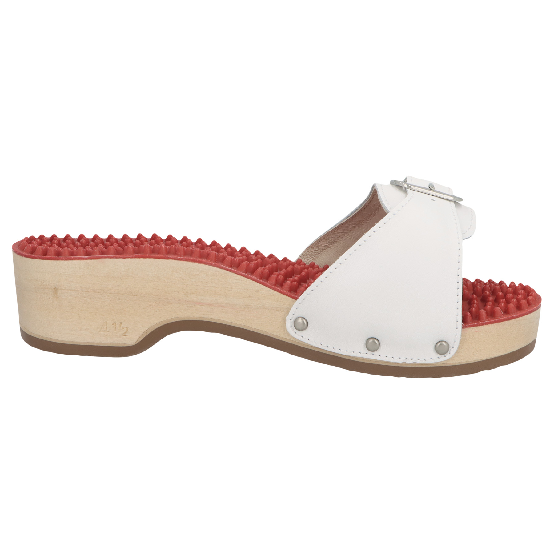 weiße holzschuhe seitenansicht rechts