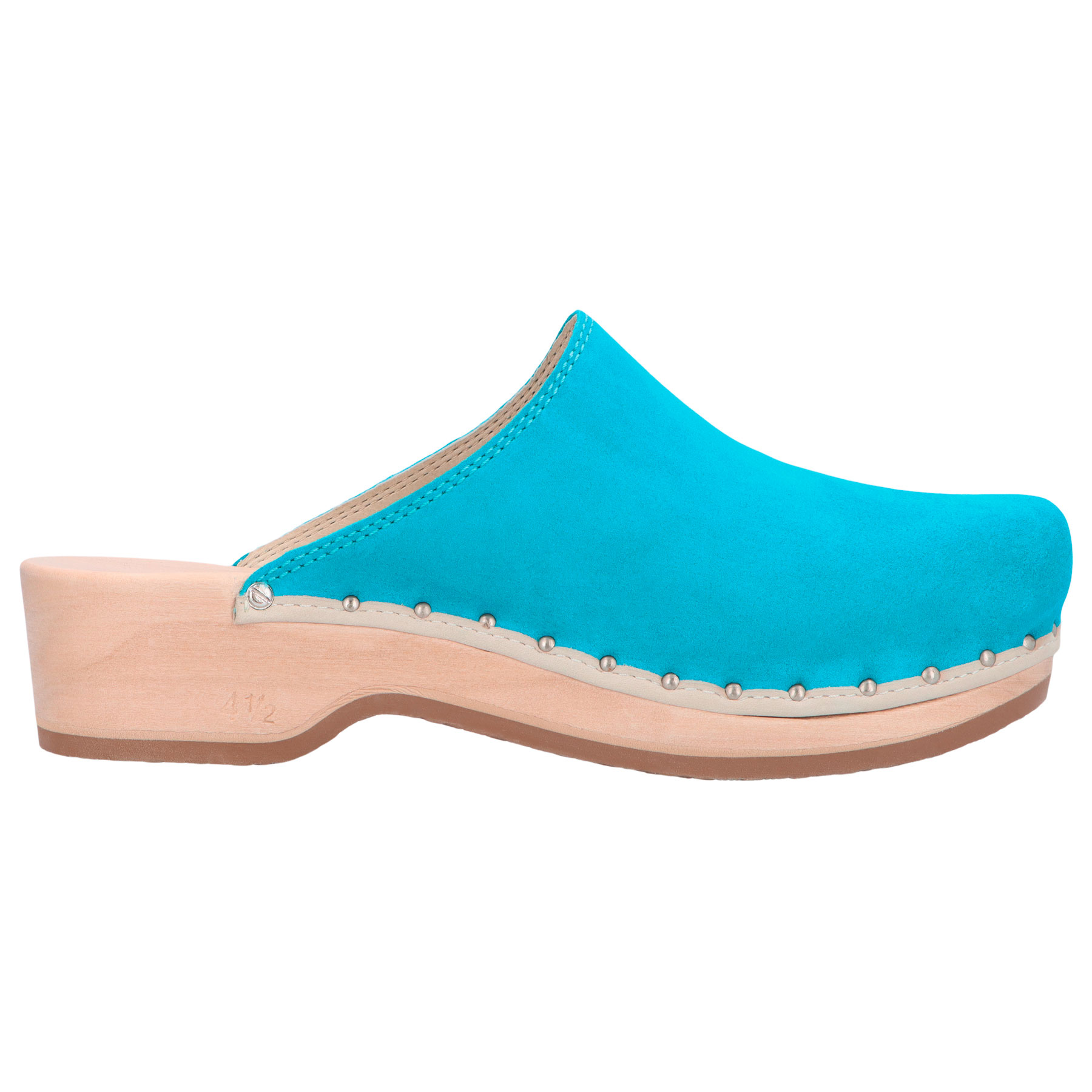 blaue holzschuhe seitenansicht rechts