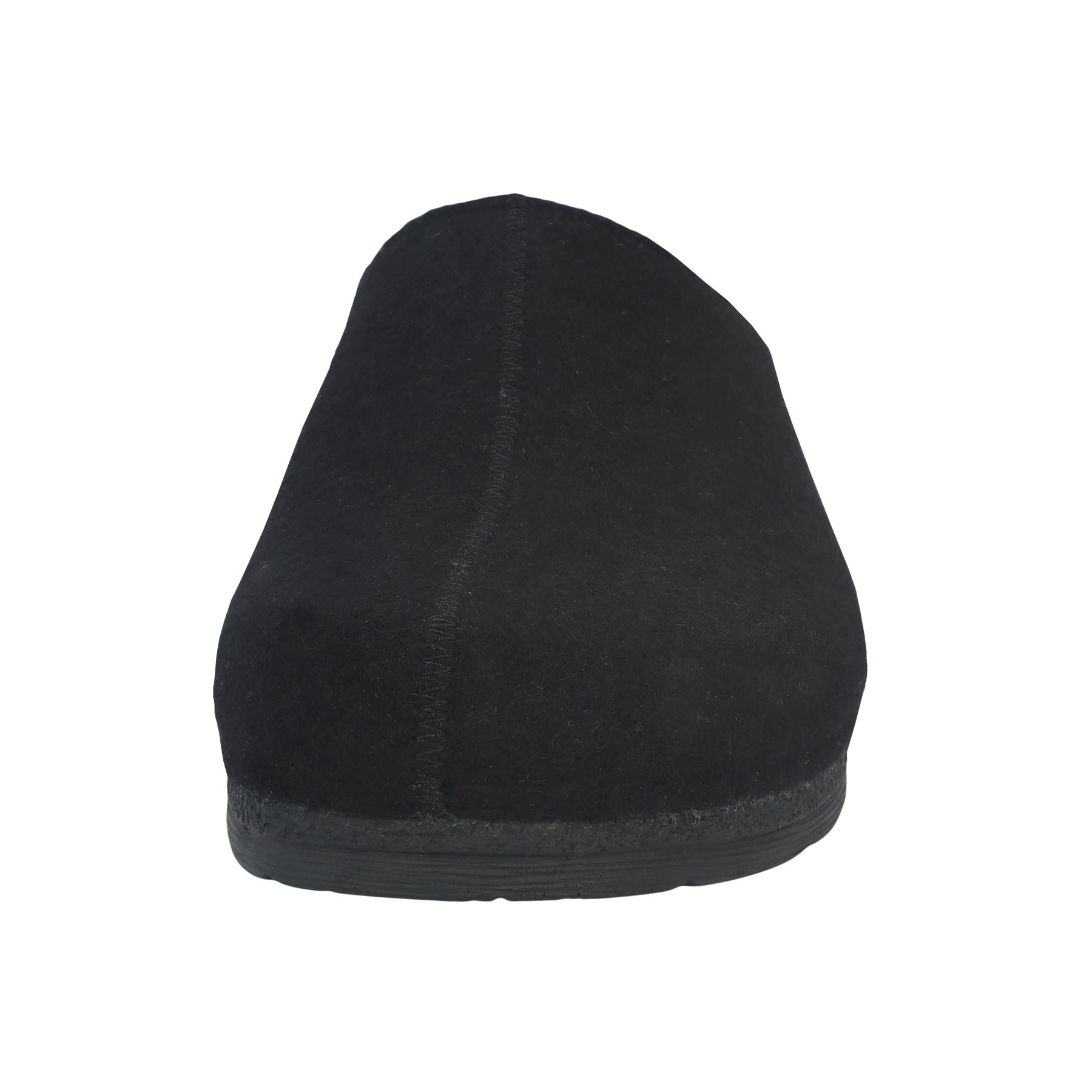 schwarze hausschuhe vorderansicht