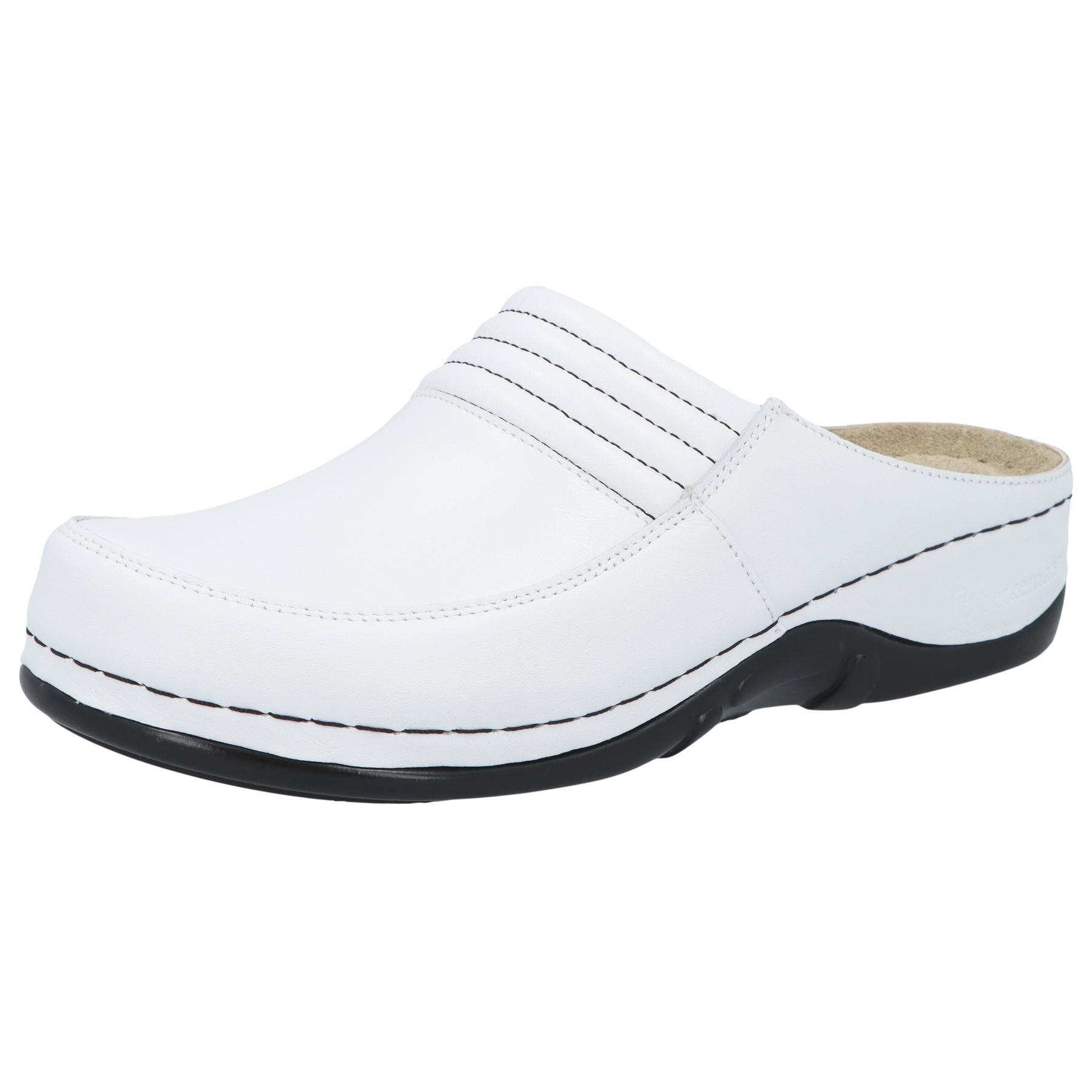 weiße clogs 3-4 ansicht