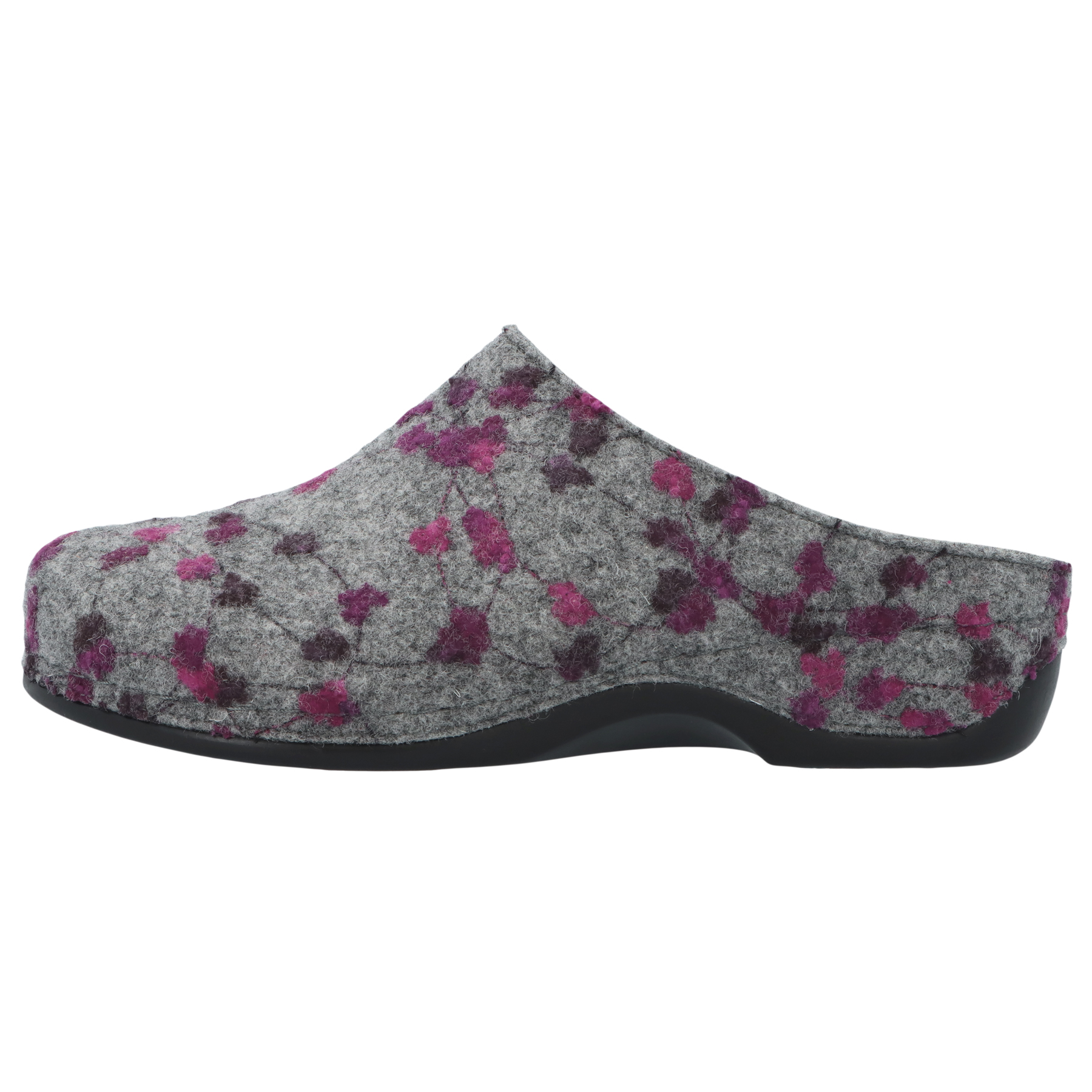 graue hausschuhe seitenansicht links