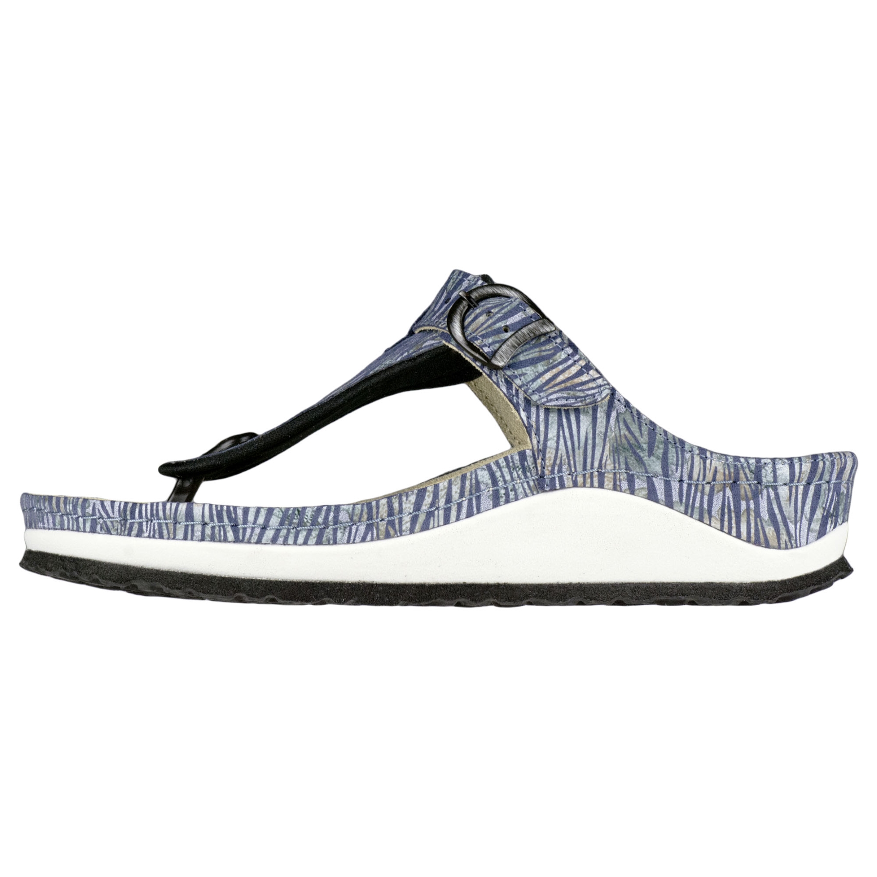 blaue pantolette seitenansicht links