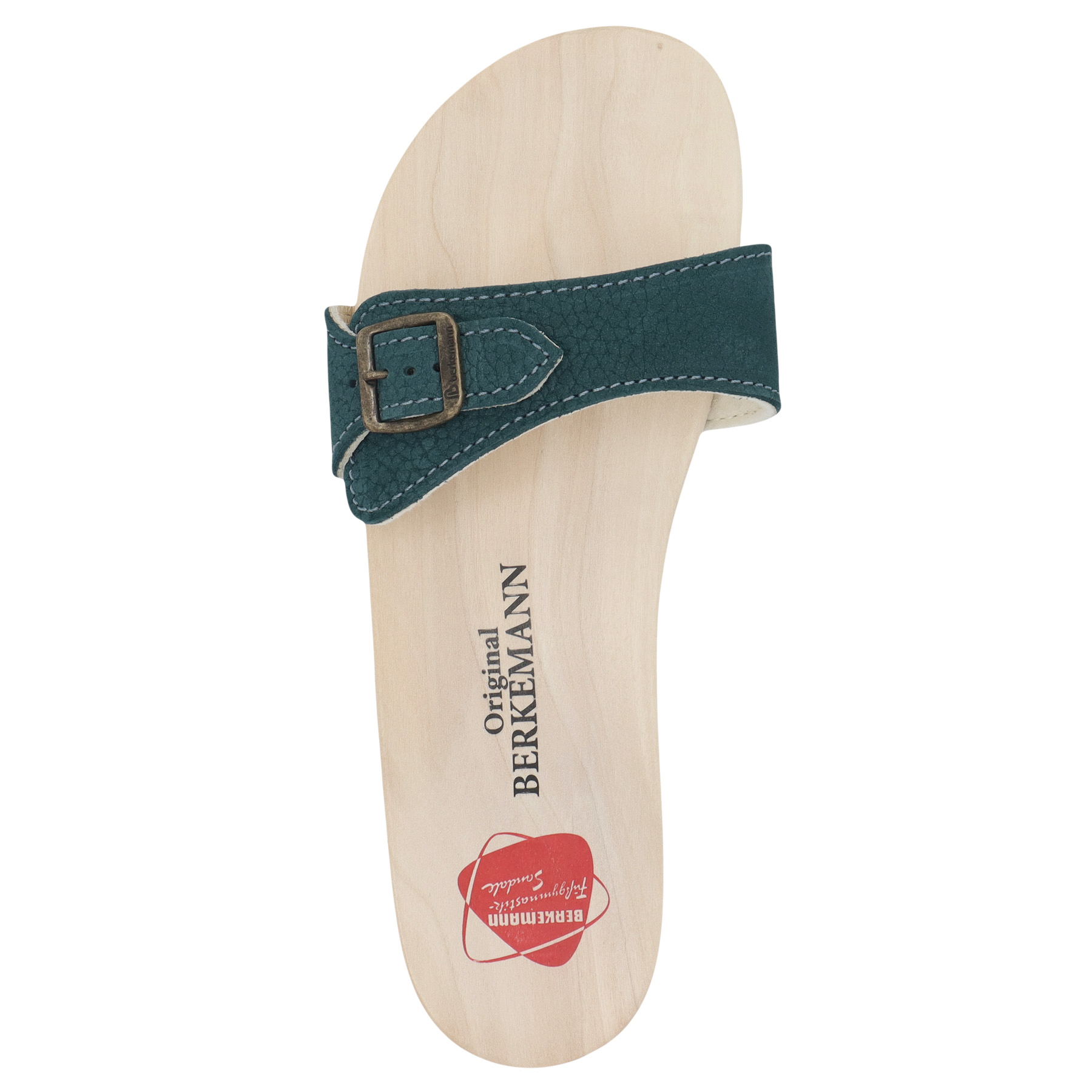 blaue holzschuhe draufsicht