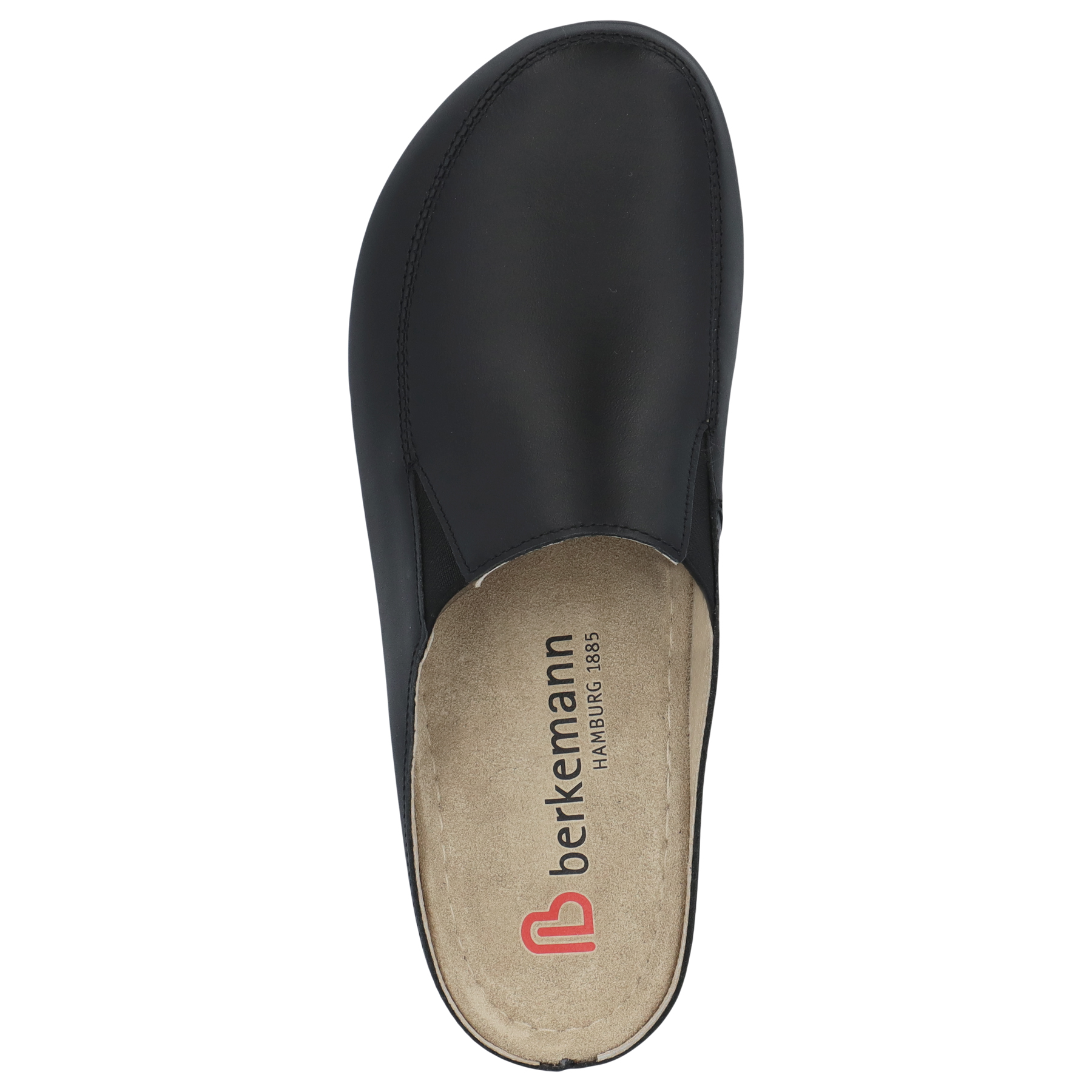 schwarze clogs draufsicht