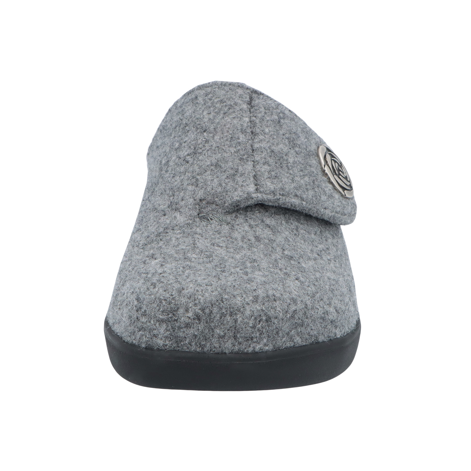 graue hausschuhe vorderansicht