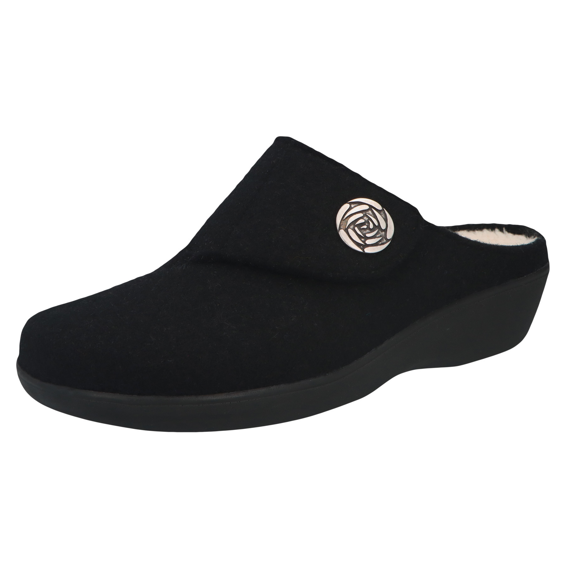 schwarze hausschuhe 3-4 ansicht