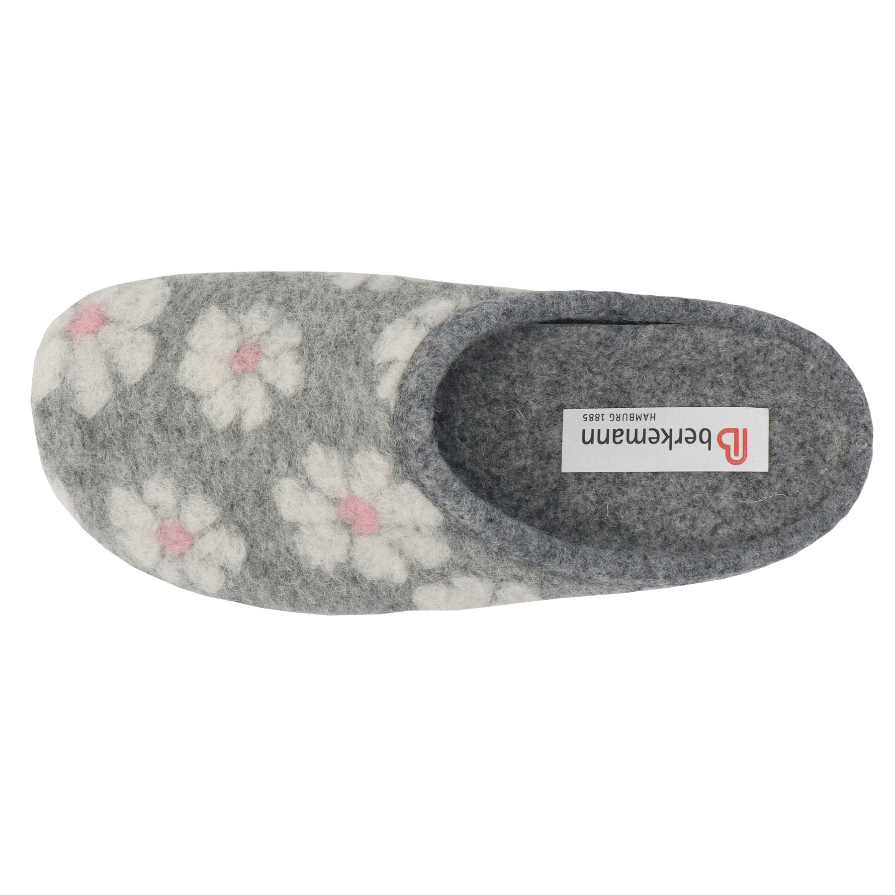 graue hausschuhe draufsicht