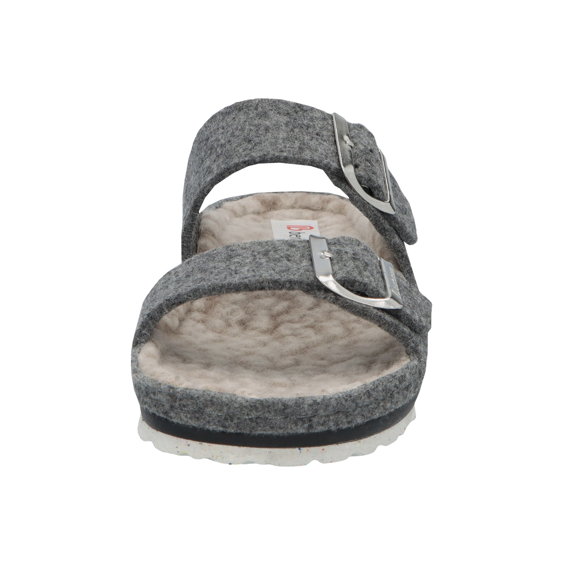 graue hausschuhe vorderansicht