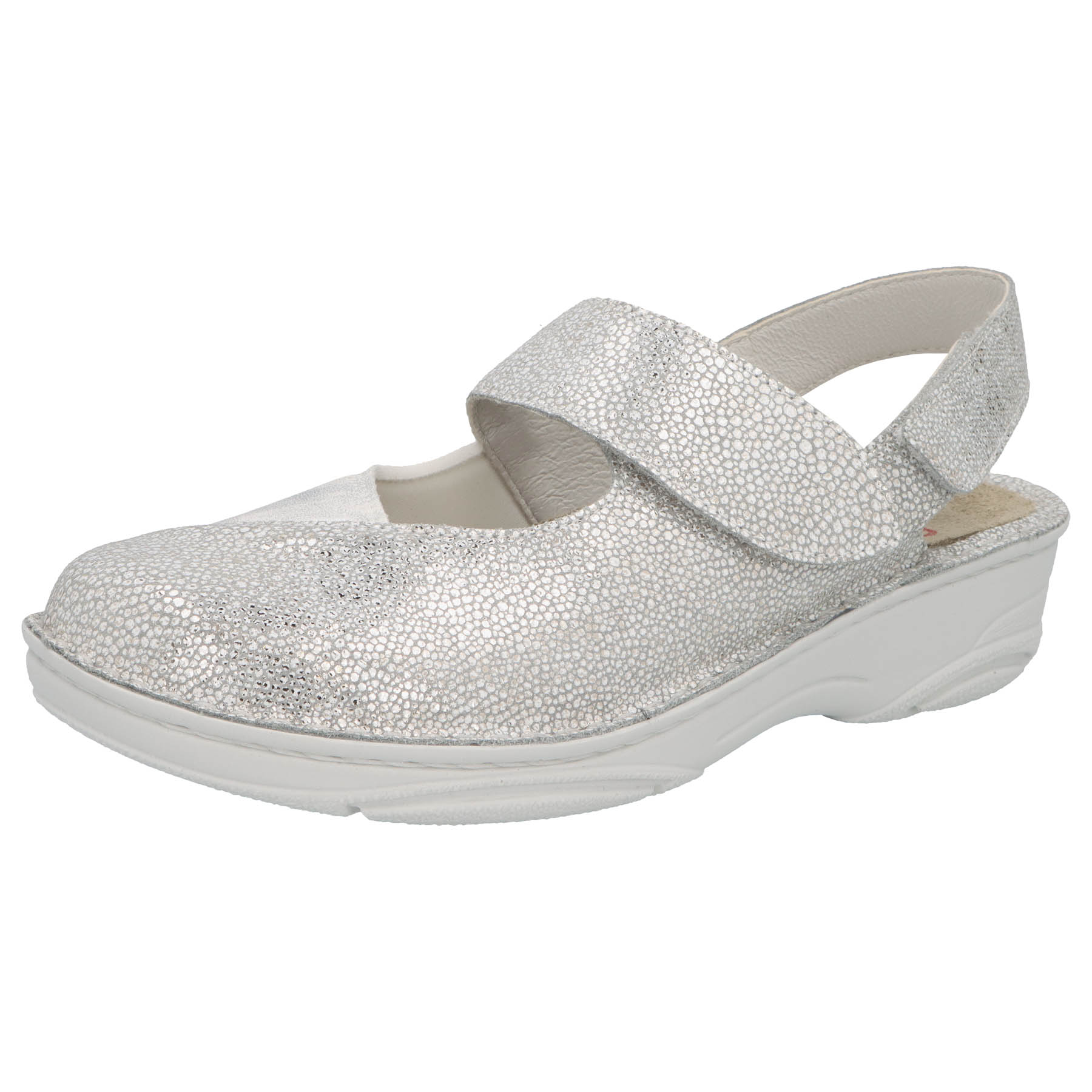 hellsilber Leder/Stretch