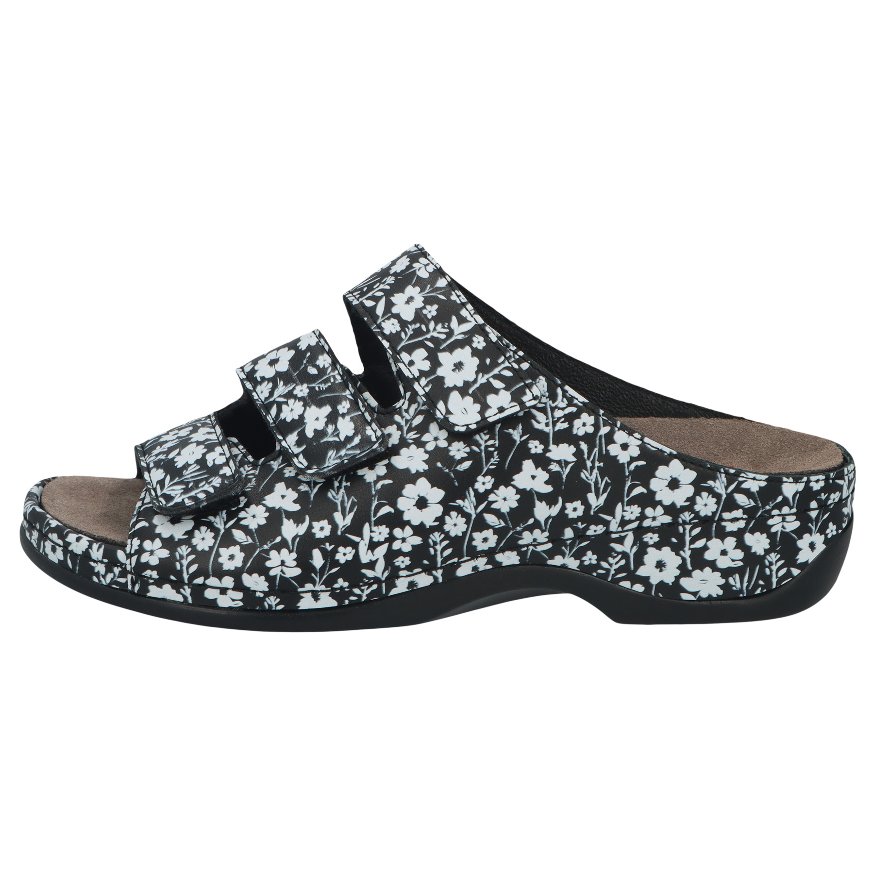 mehrfarbige pantolette seitenansicht links