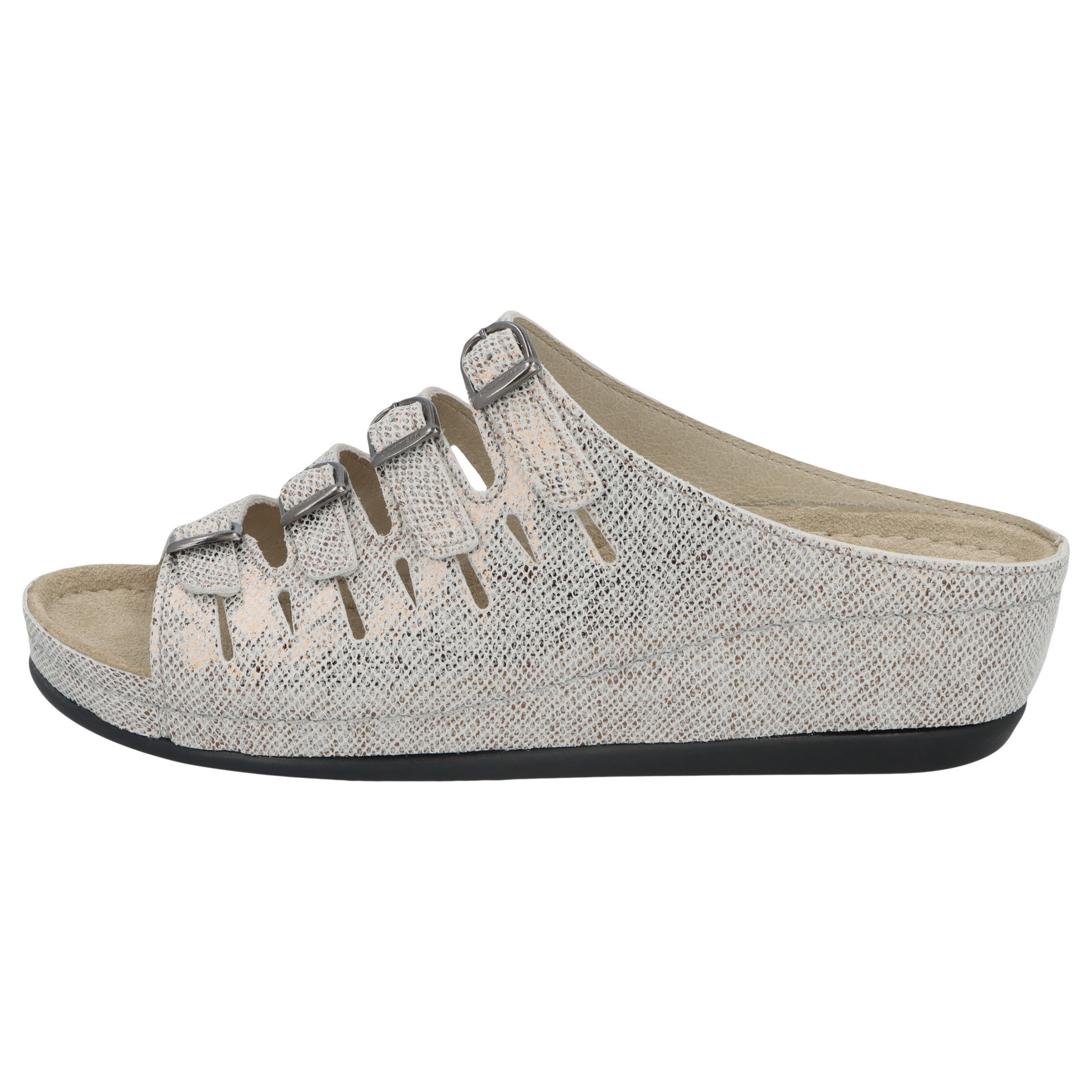 mehrfarbige pantolette seitenansicht links