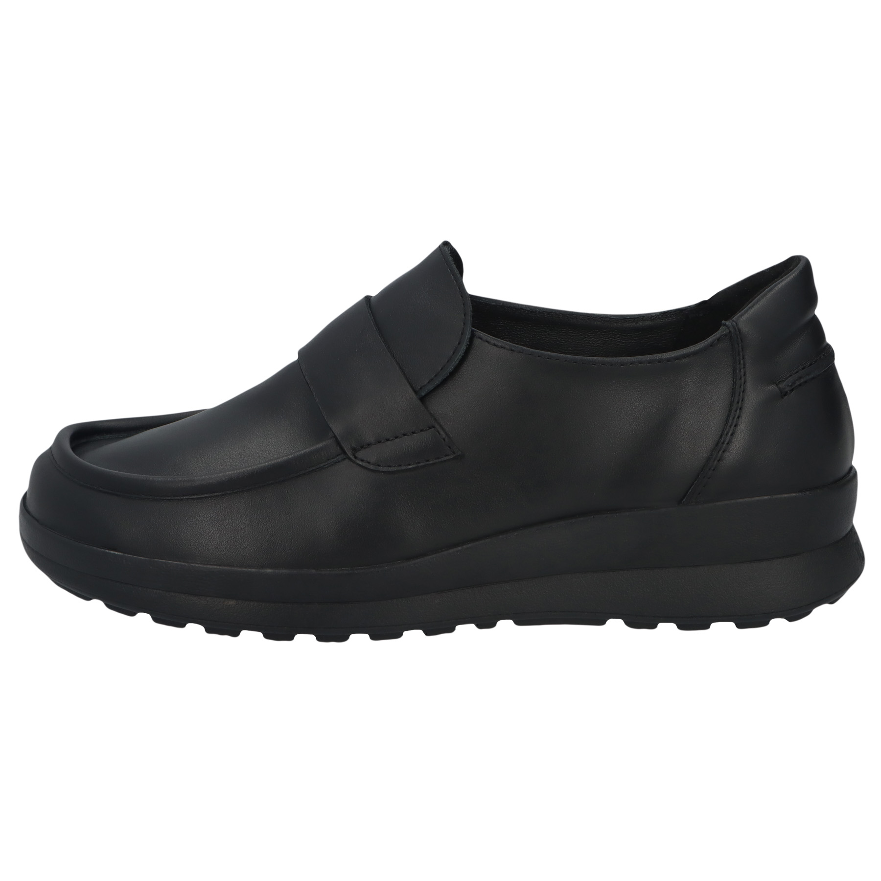 schwarze halbschuh seitenansicht links