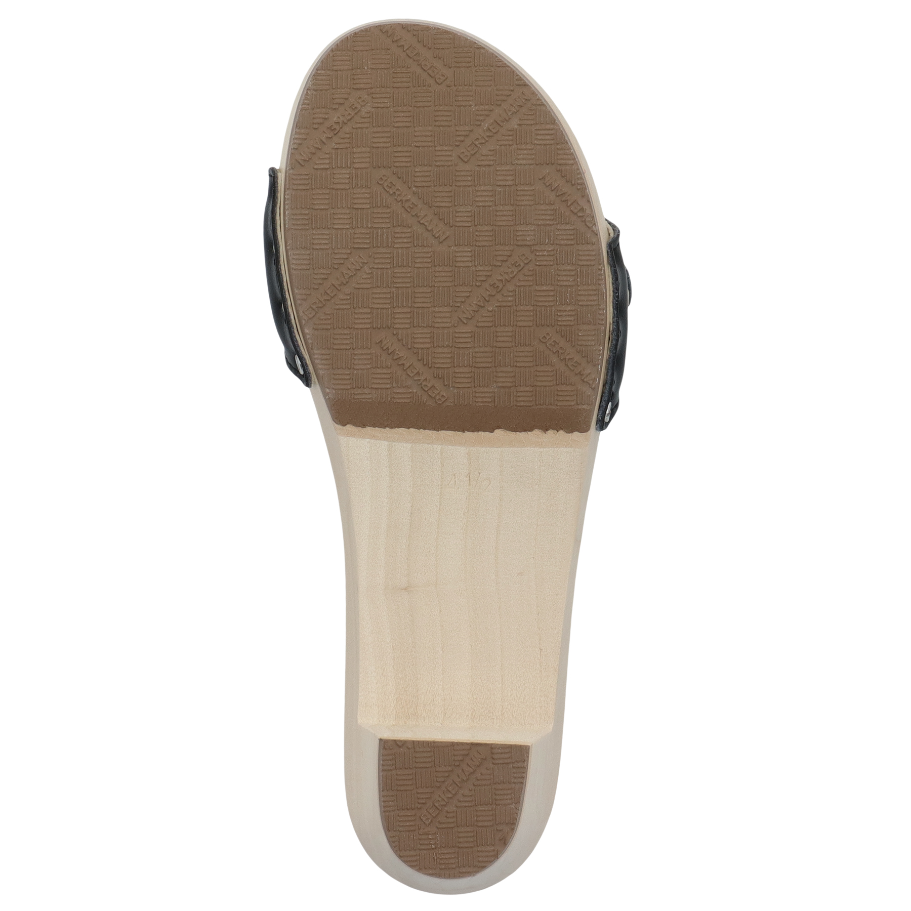 schwarze holzschuhe sohlenansicht