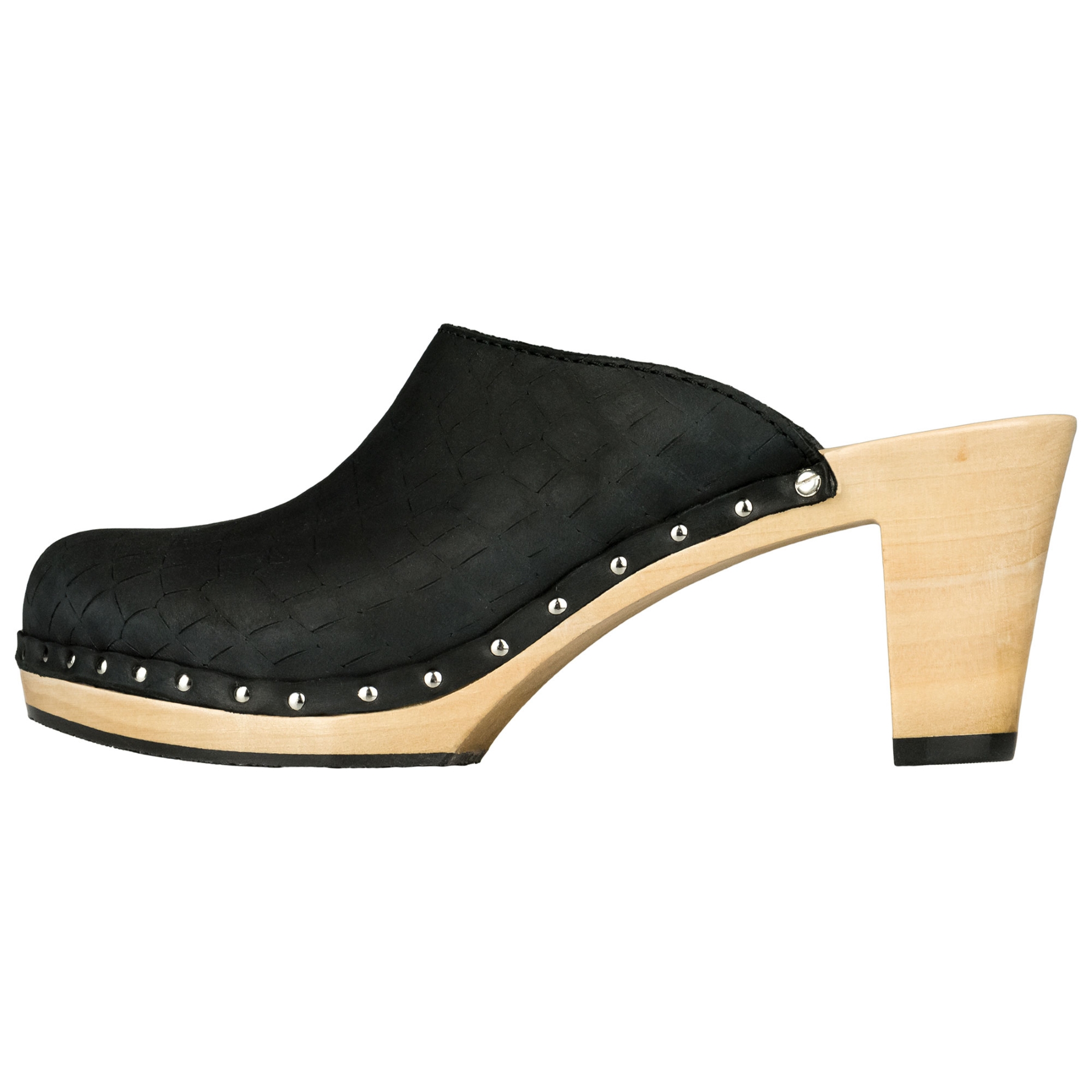 schwarze holzschuhe 3-4 ansicht