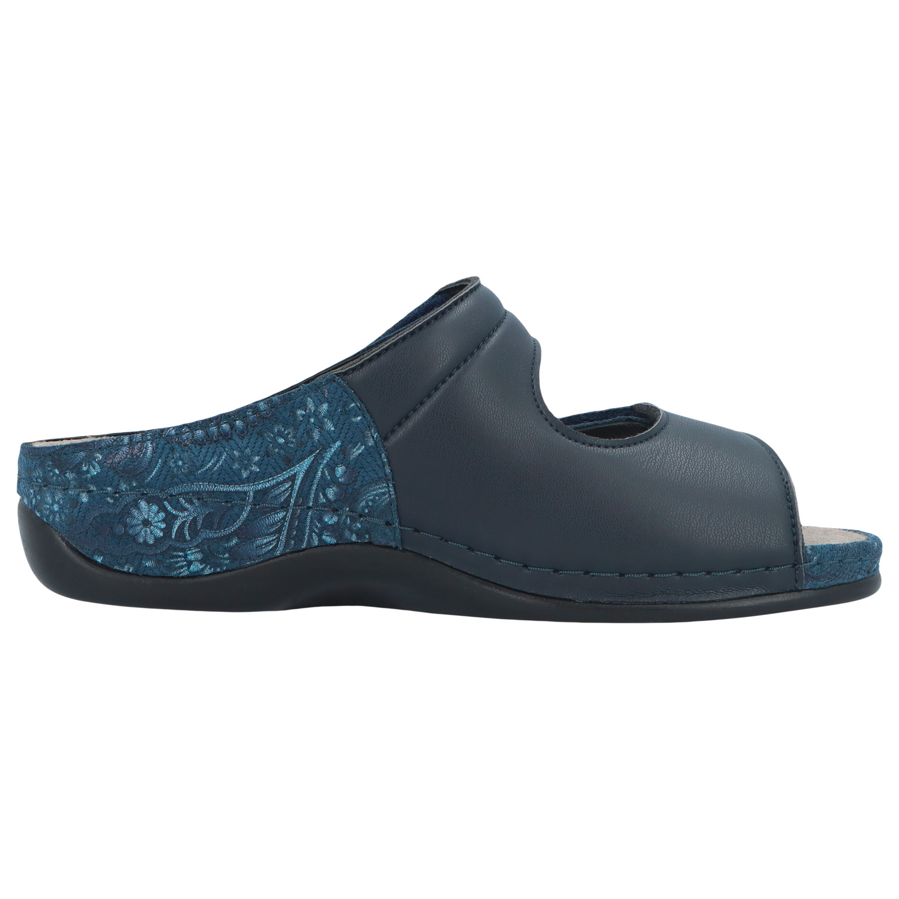 blaue pantolette seitenansicht rechts