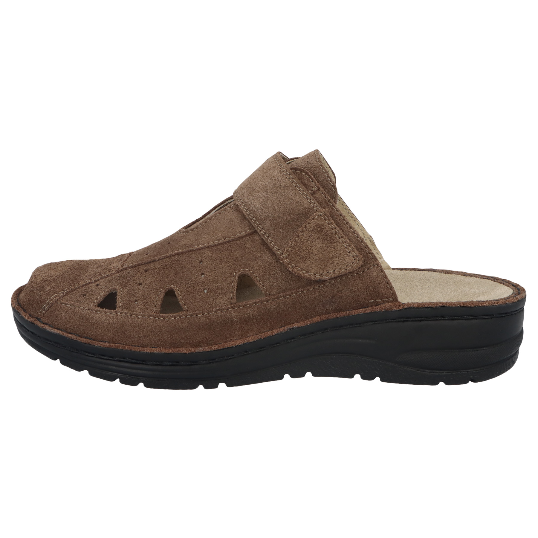 braune clogs seitenansicht links